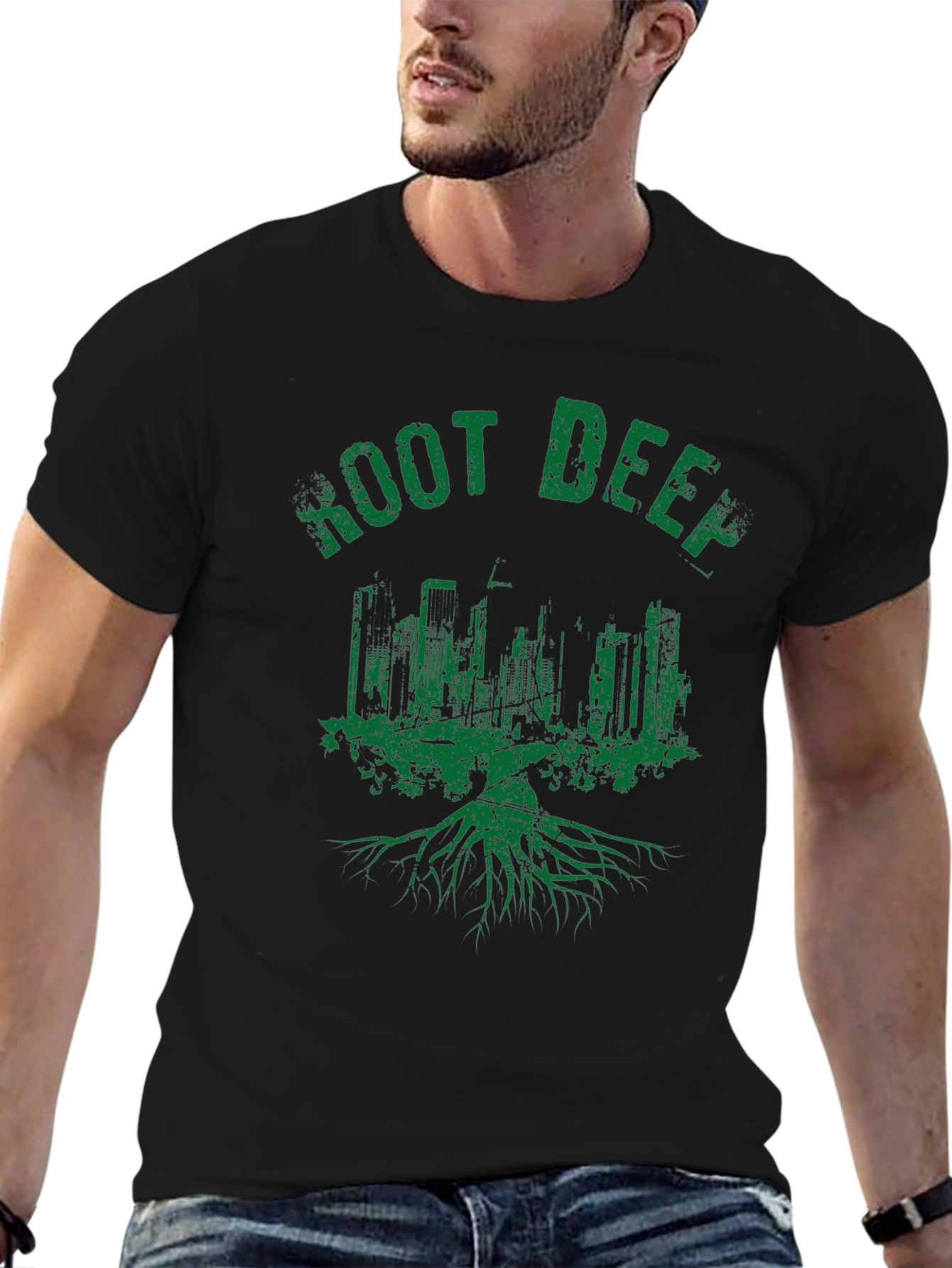 Root Deep Urban Tee - Mens Black Graphic T-Shirt