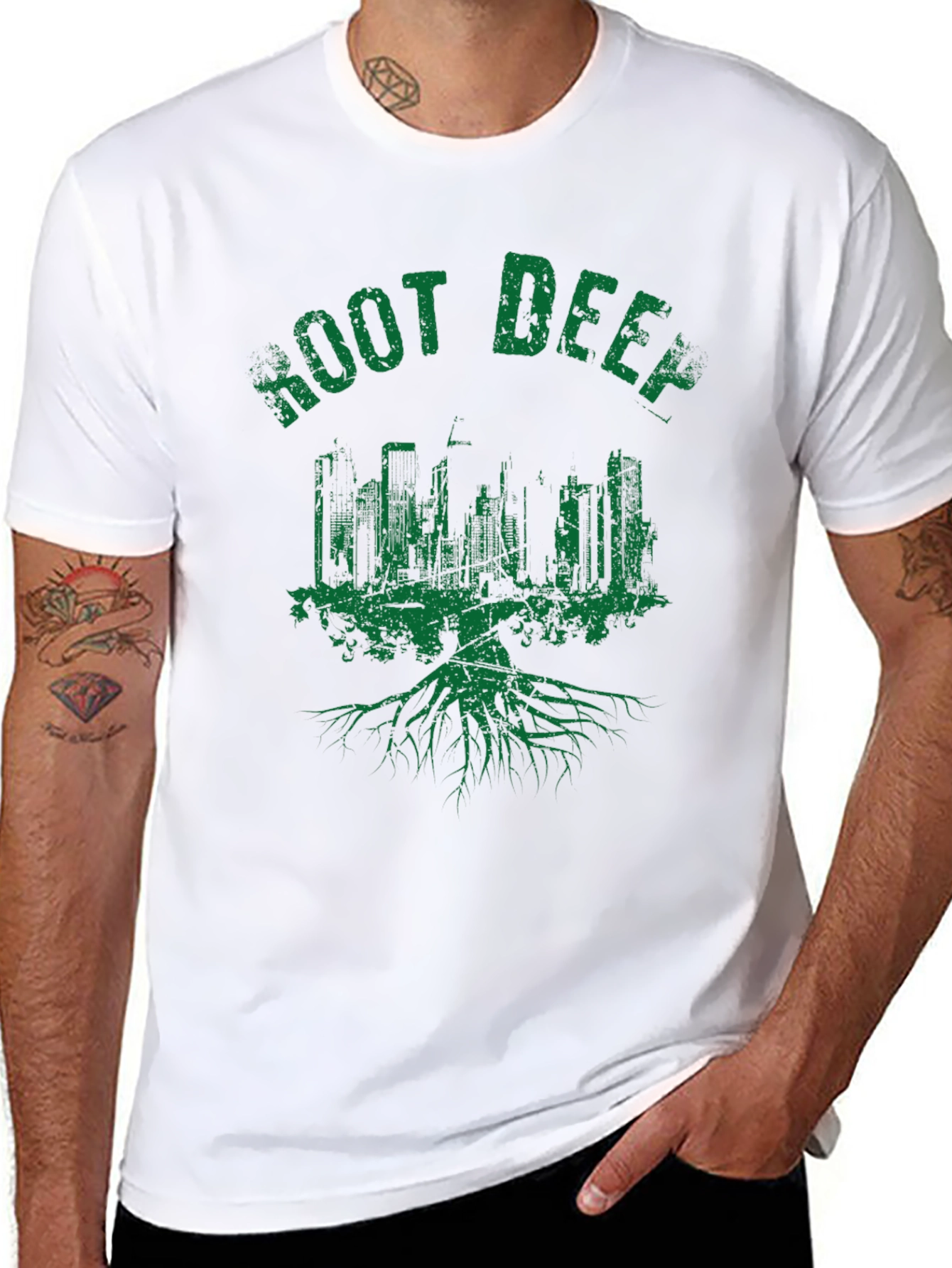 Root Deep Urban Tee - Mens Black Graphic T-Shirt