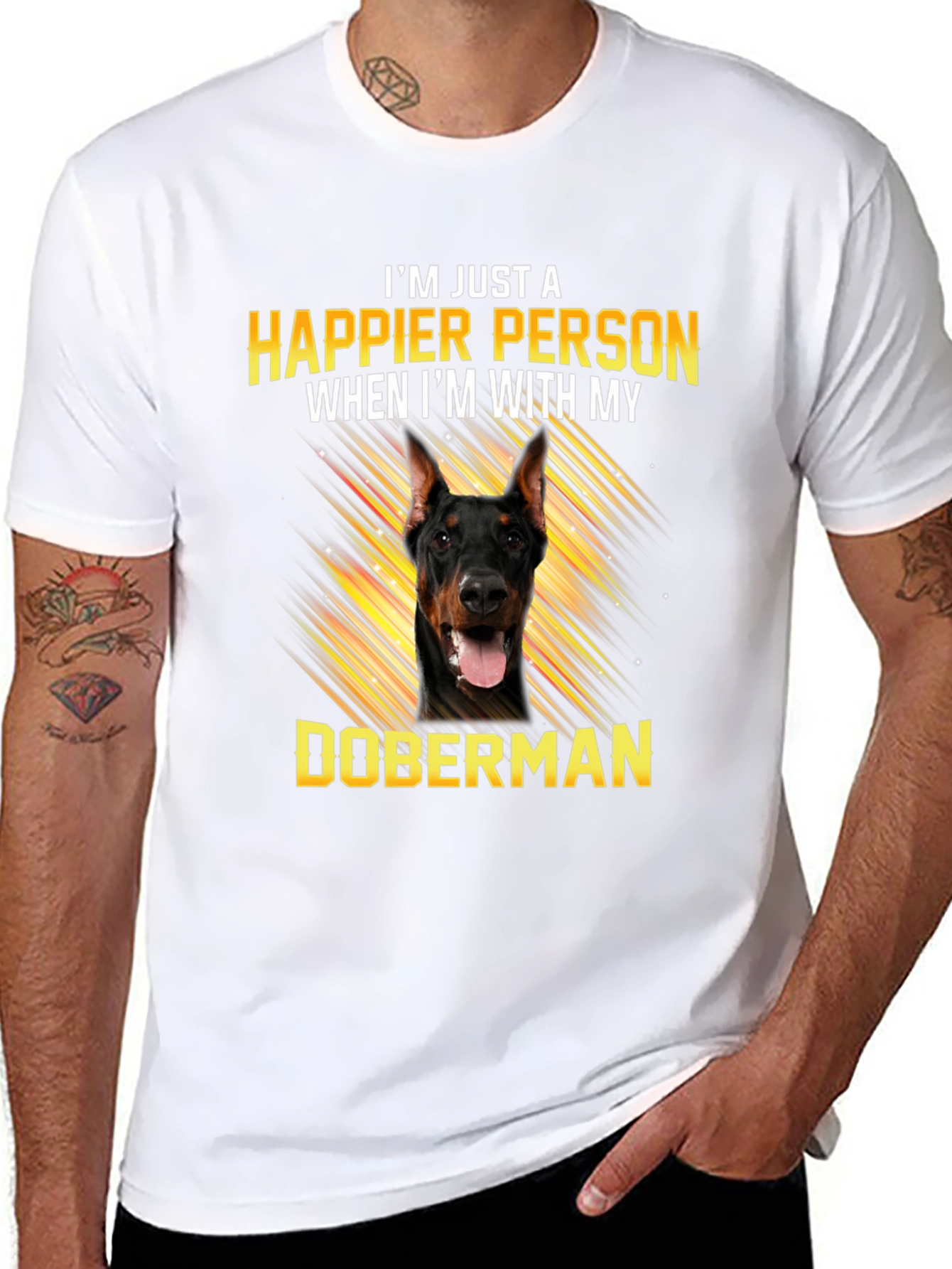 Happier Person Doberman T-Shirt