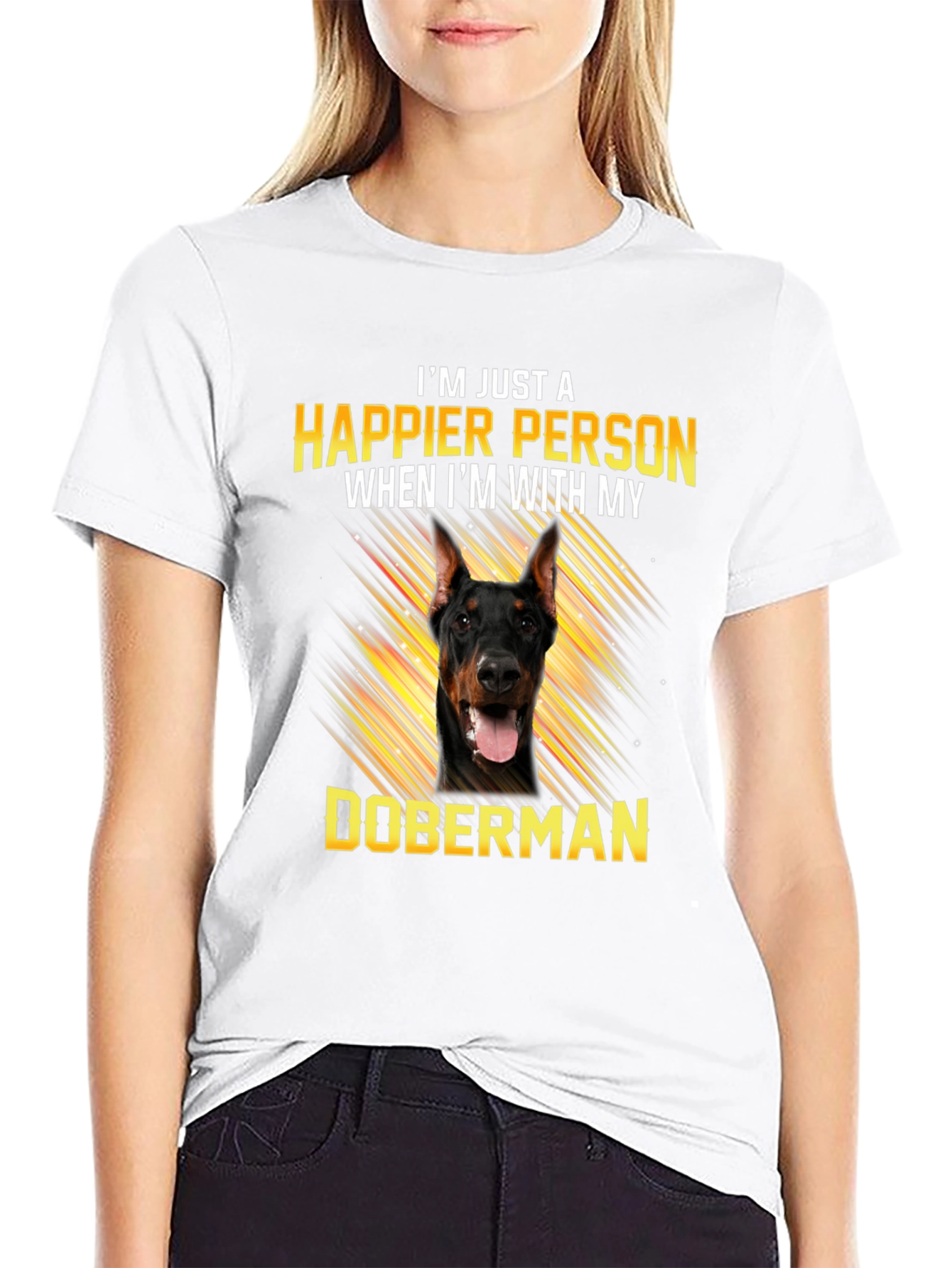 Happier Person Doberman T-Shirt