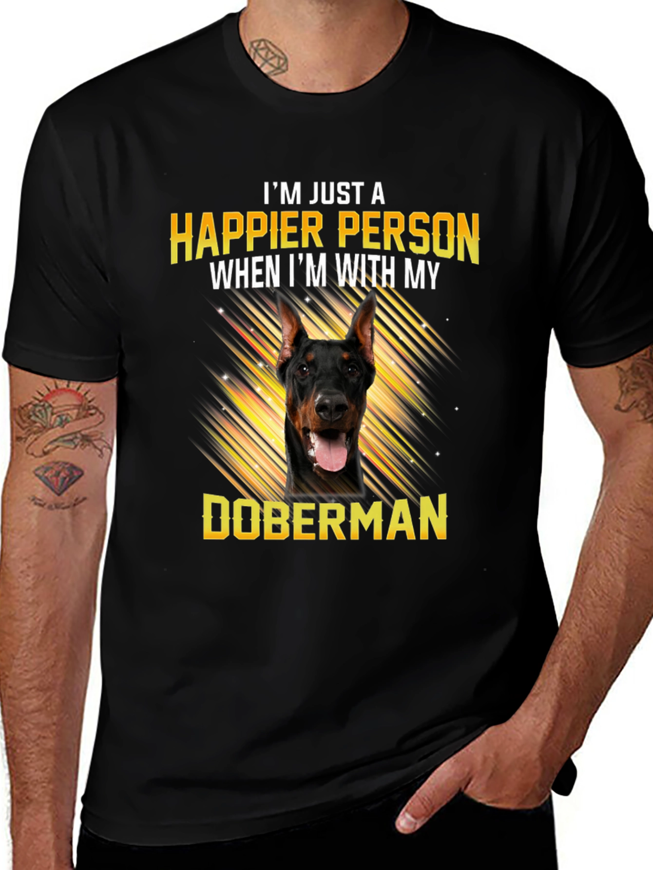 Happier Person Doberman T-Shirt