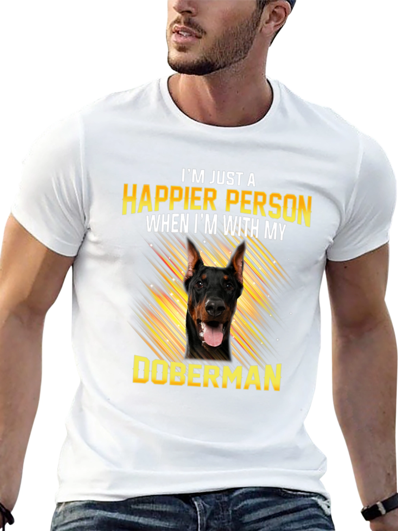 Happier Person Doberman T-Shirt