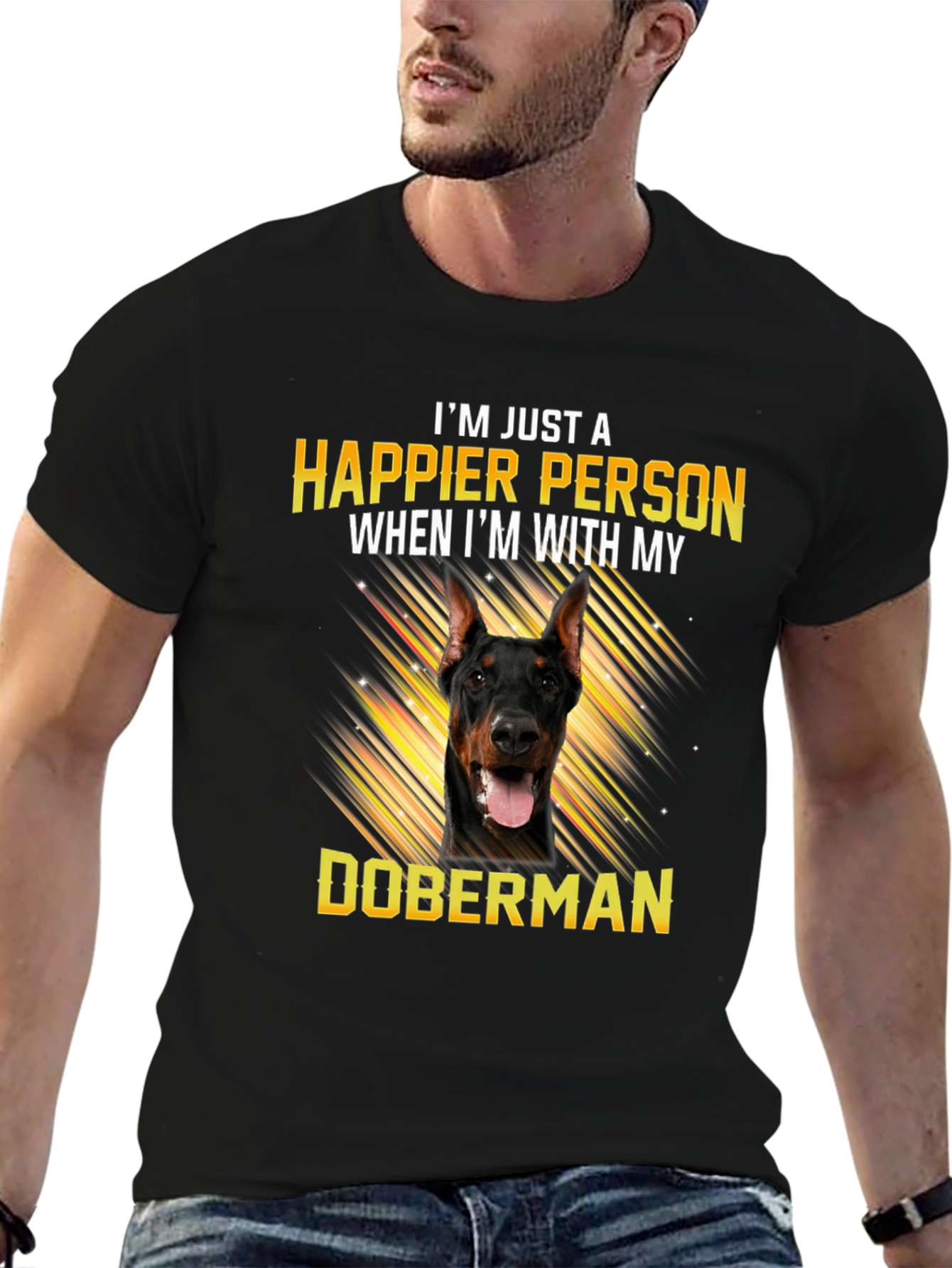 Happier Person Doberman T-Shirt