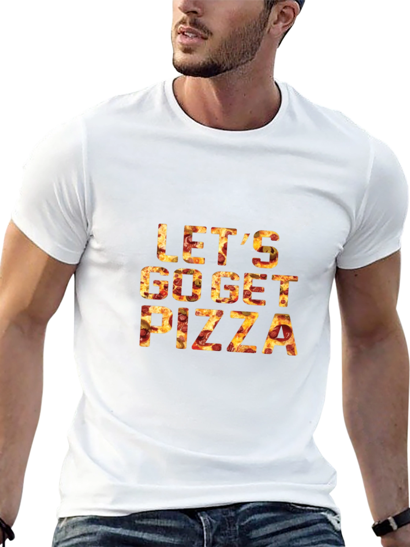 Lets Go Get Pizza T-Shirt - Black Cotton Tee