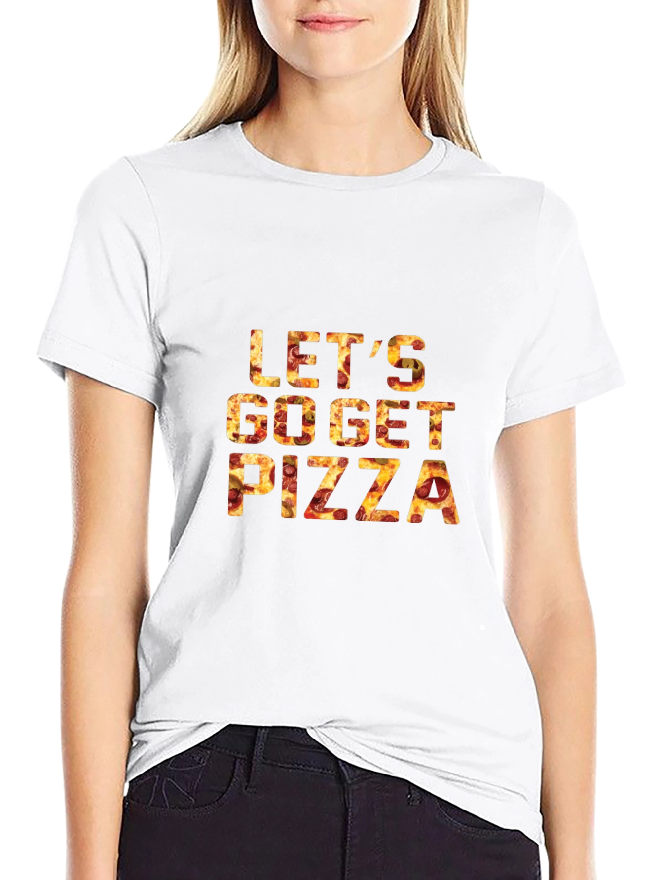 Lets Go Get Pizza T-Shirt - Black Cotton Tee