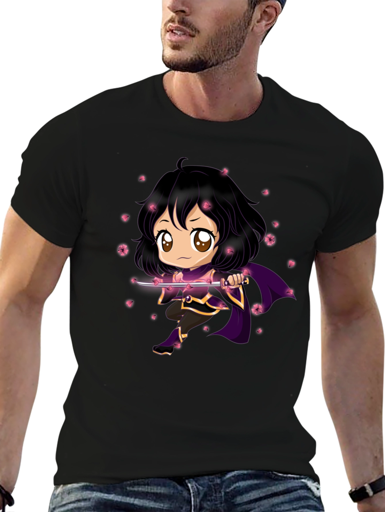 Anime Warrior Black T-Shirt
