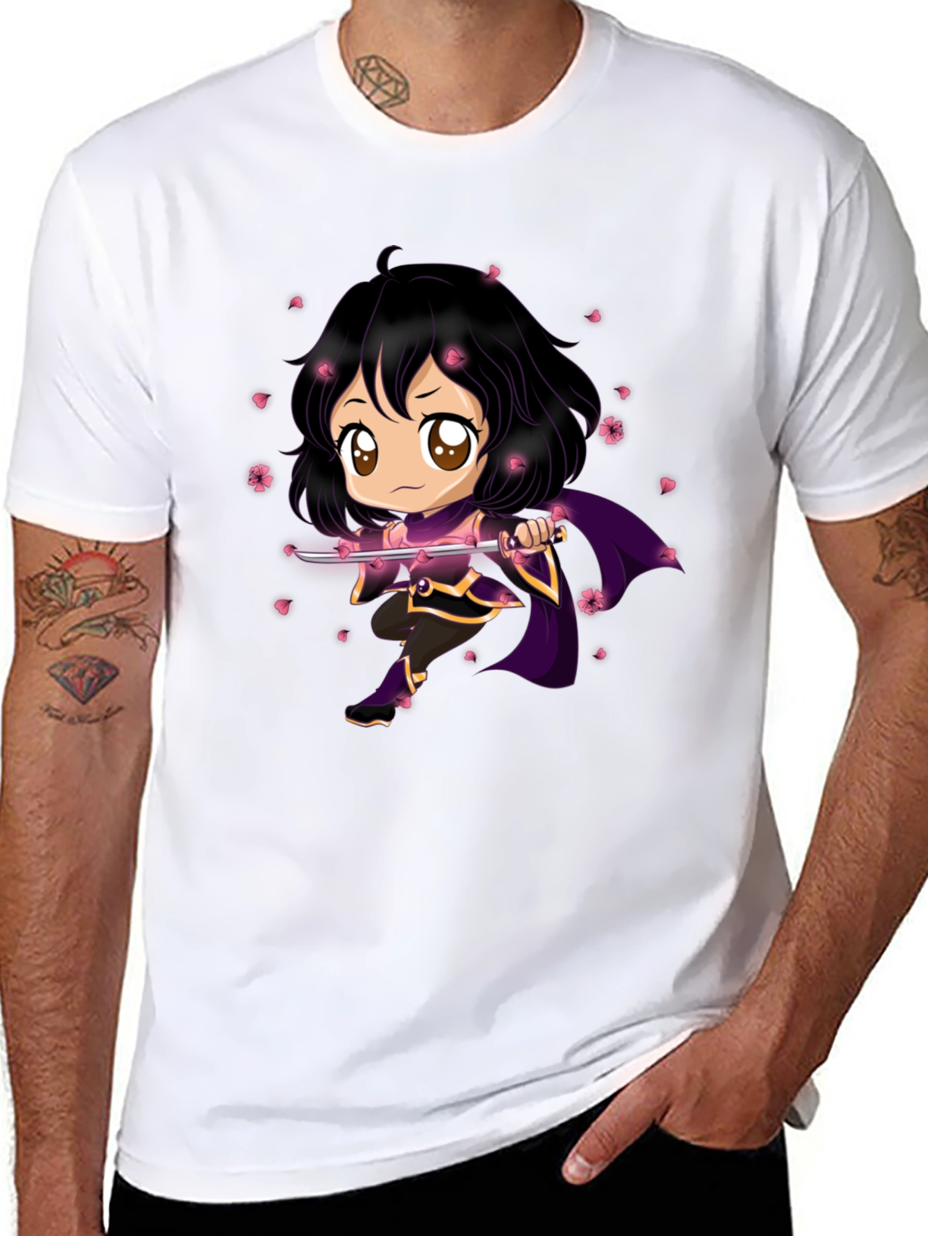 Anime Warrior Black T-Shirt