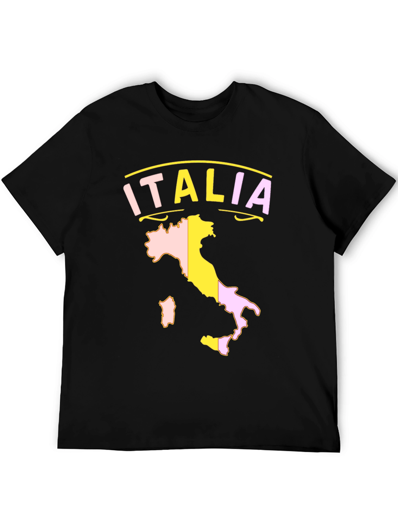 Italia Map Graphic Tee - Mens Black T-Shirt
