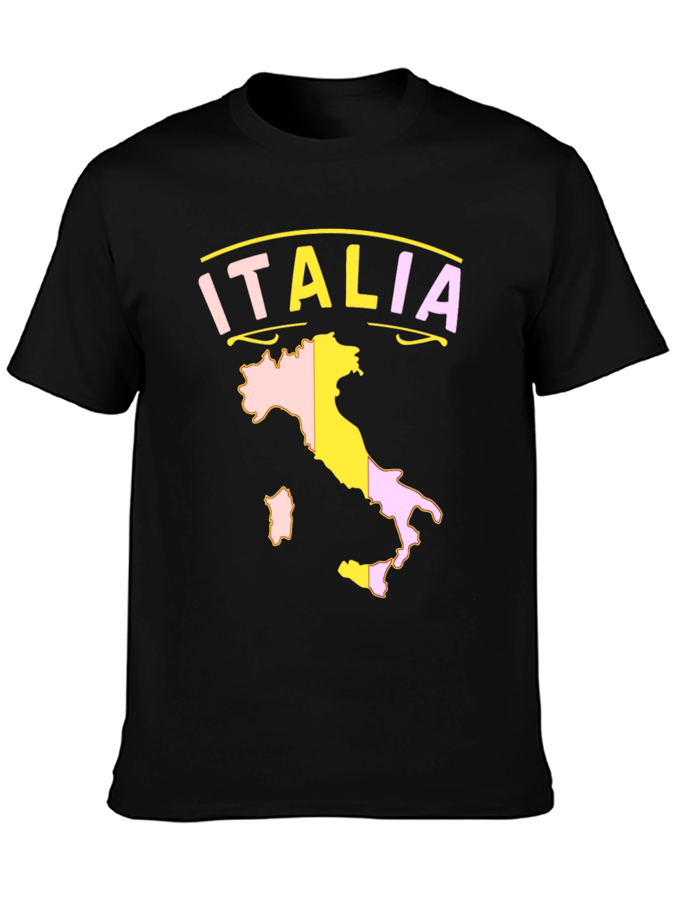 Italia Map Graphic Tee - Mens Black T-Shirt