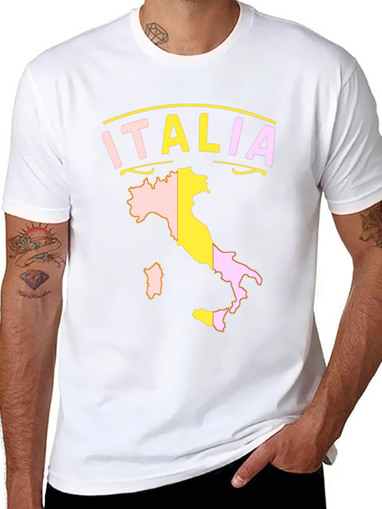 Italia Map Graphic Tee - Mens Black T-Shirt