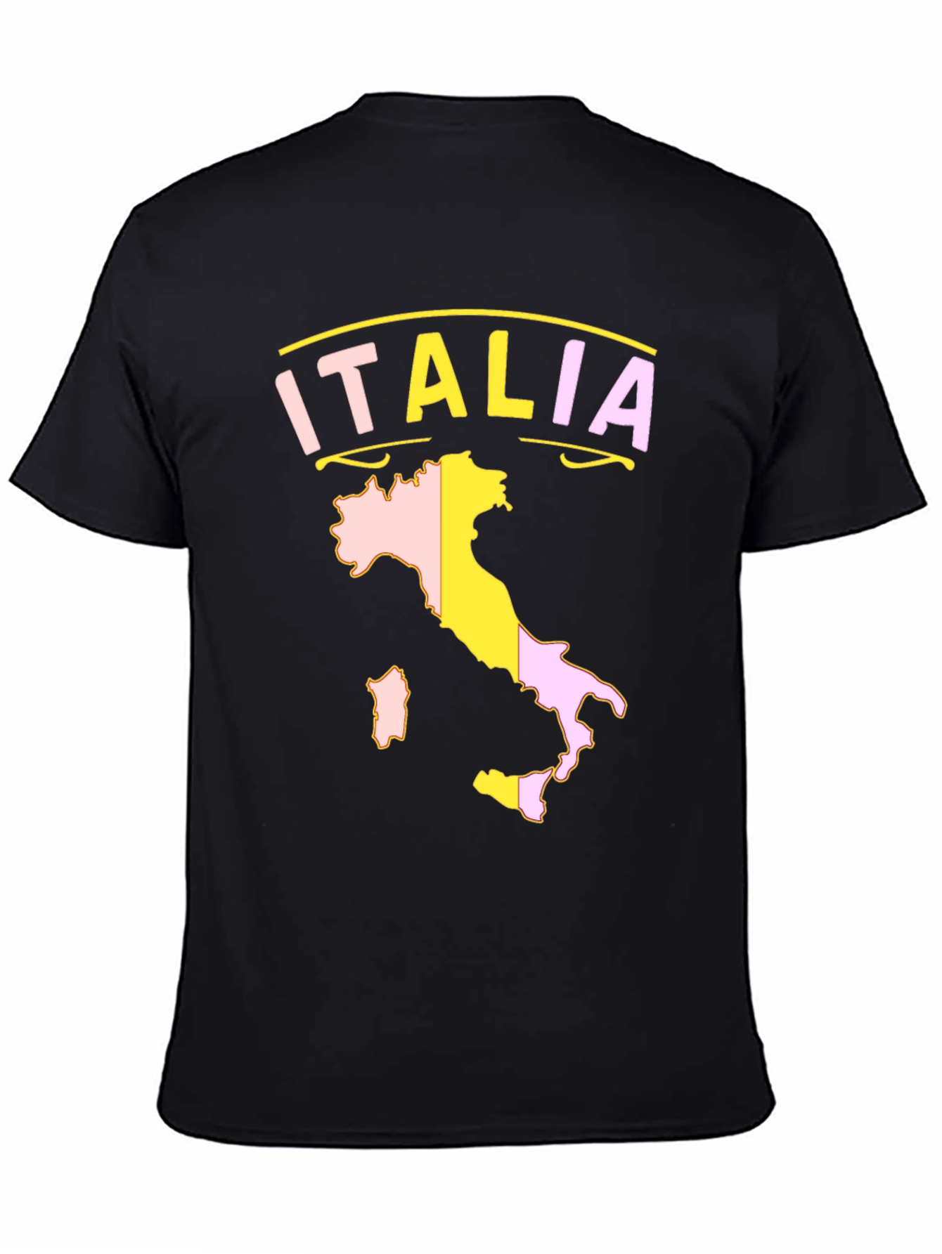 Italia Map Graphic Tee - Mens Black T-Shirt