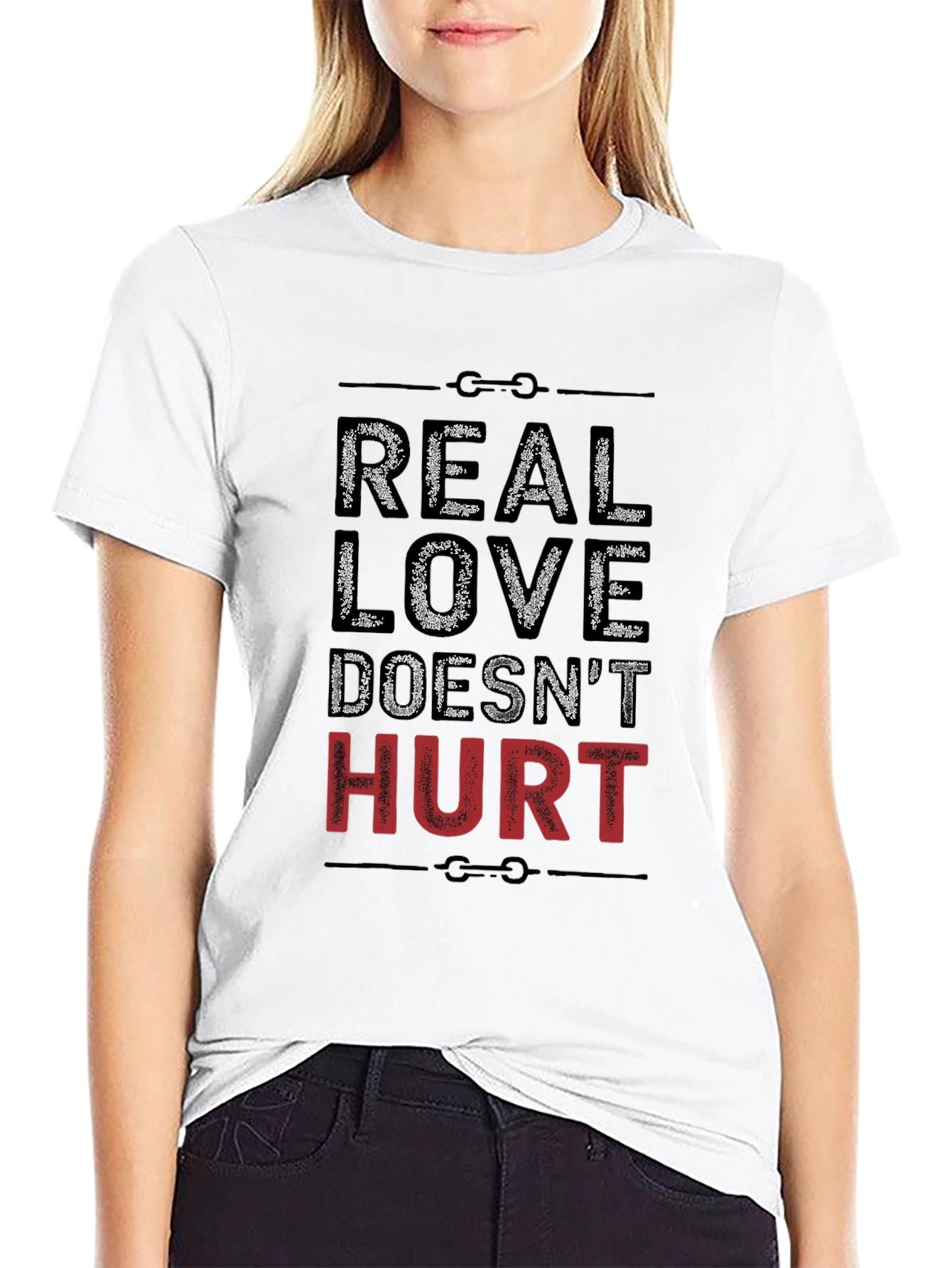Real Love Doesnt Hurt Graphic Tee - Black