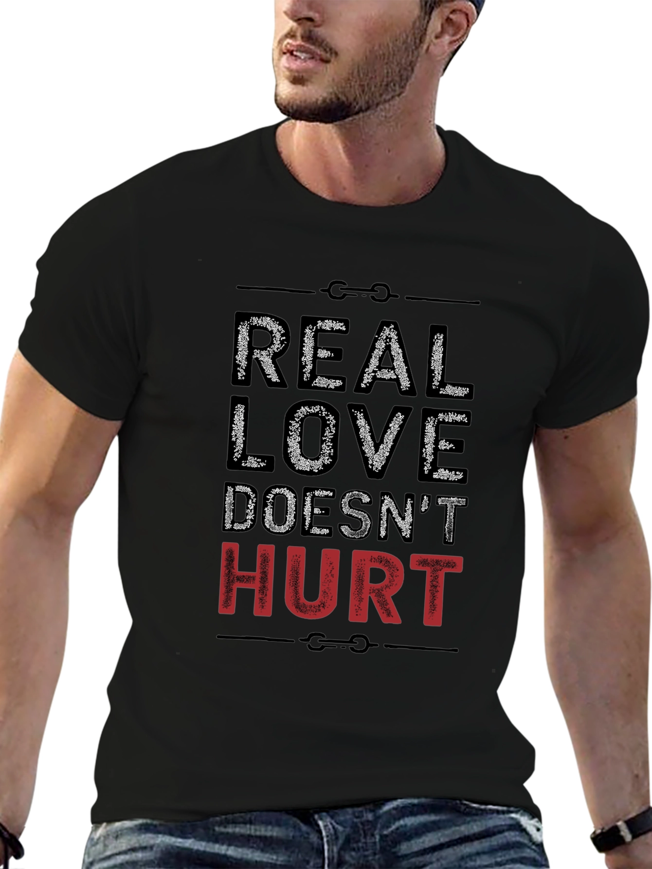 Real Love Doesnt Hurt Graphic Tee - Black