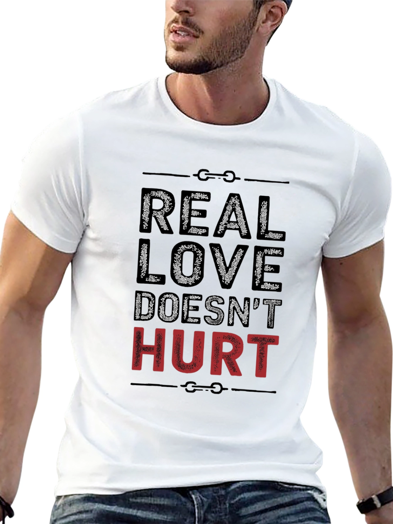 Real Love Doesnt Hurt Graphic Tee - Black