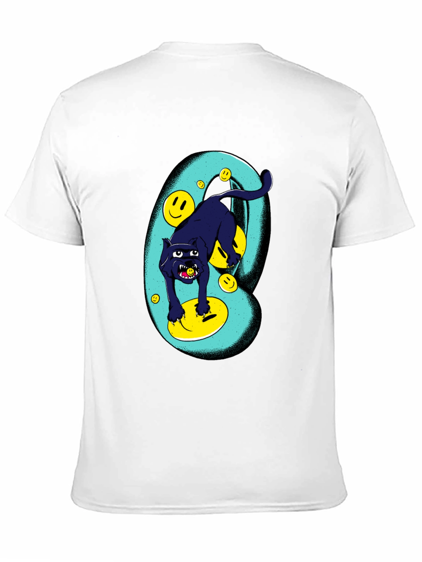 Black Panther Smiley Face Graphic Tee