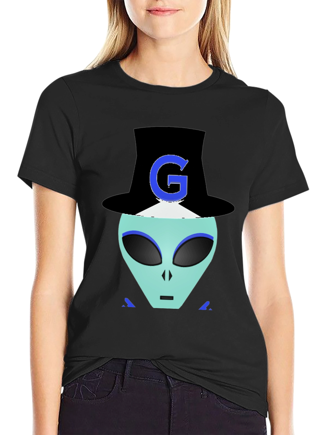 Alien G Top Hat Black T-Shirt