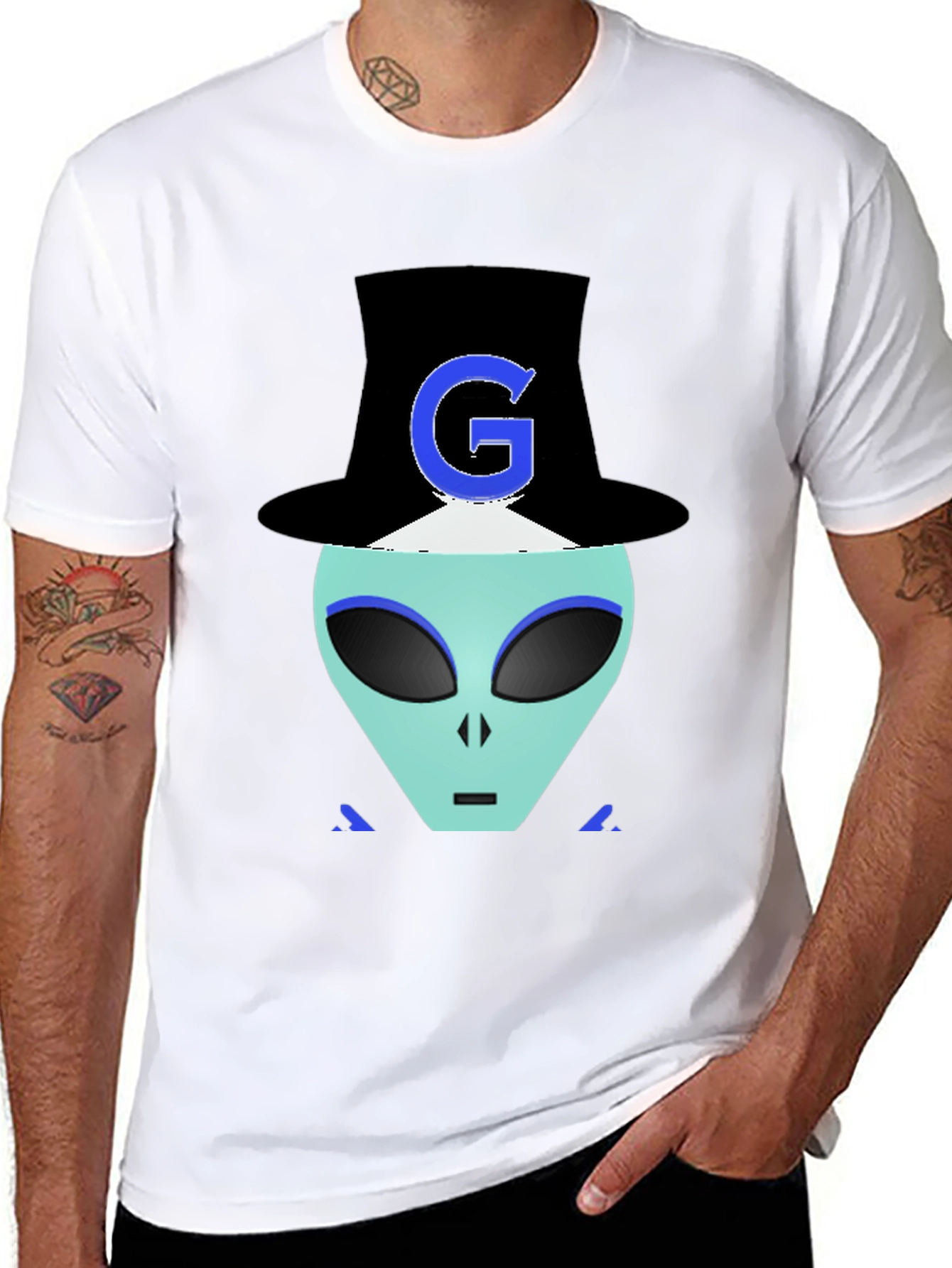 Alien G Top Hat Black T-Shirt