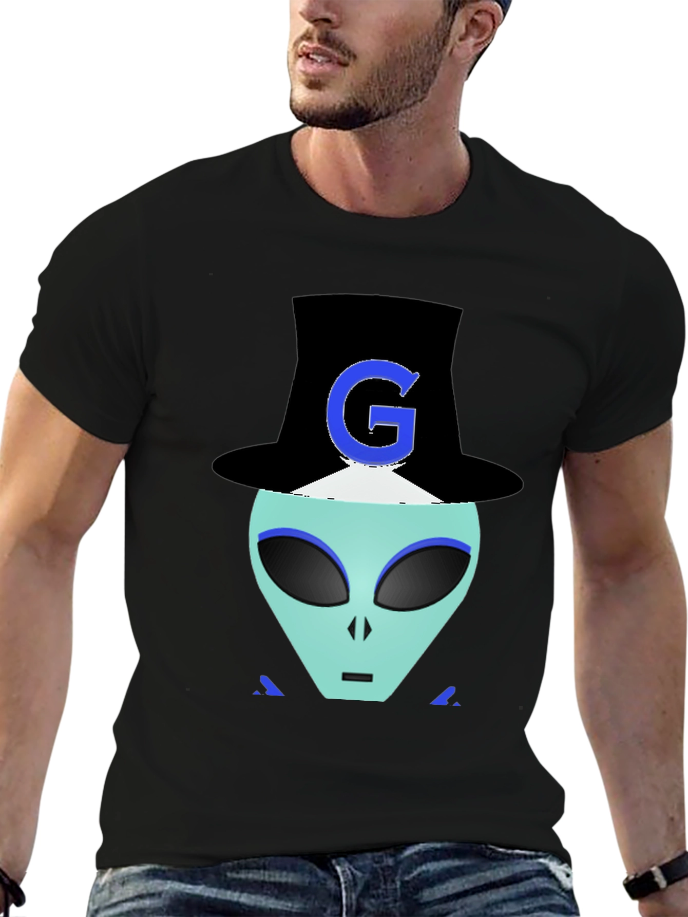 Alien G Top Hat Black T-Shirt
