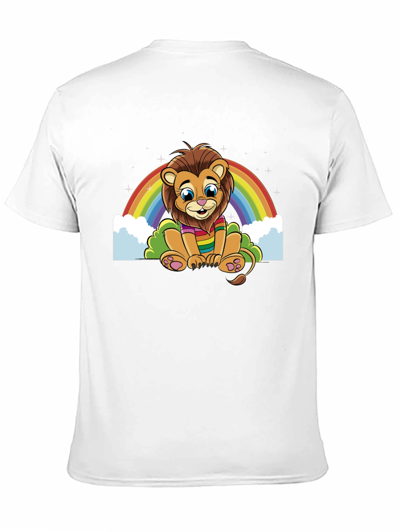Rainbow Lion Graphic Tee - Soft Black Cotton Blend
