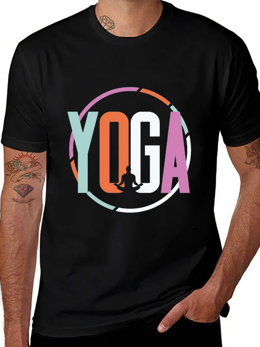 Yoga Meditation T-Shirt Colorful Graphic Tee Black