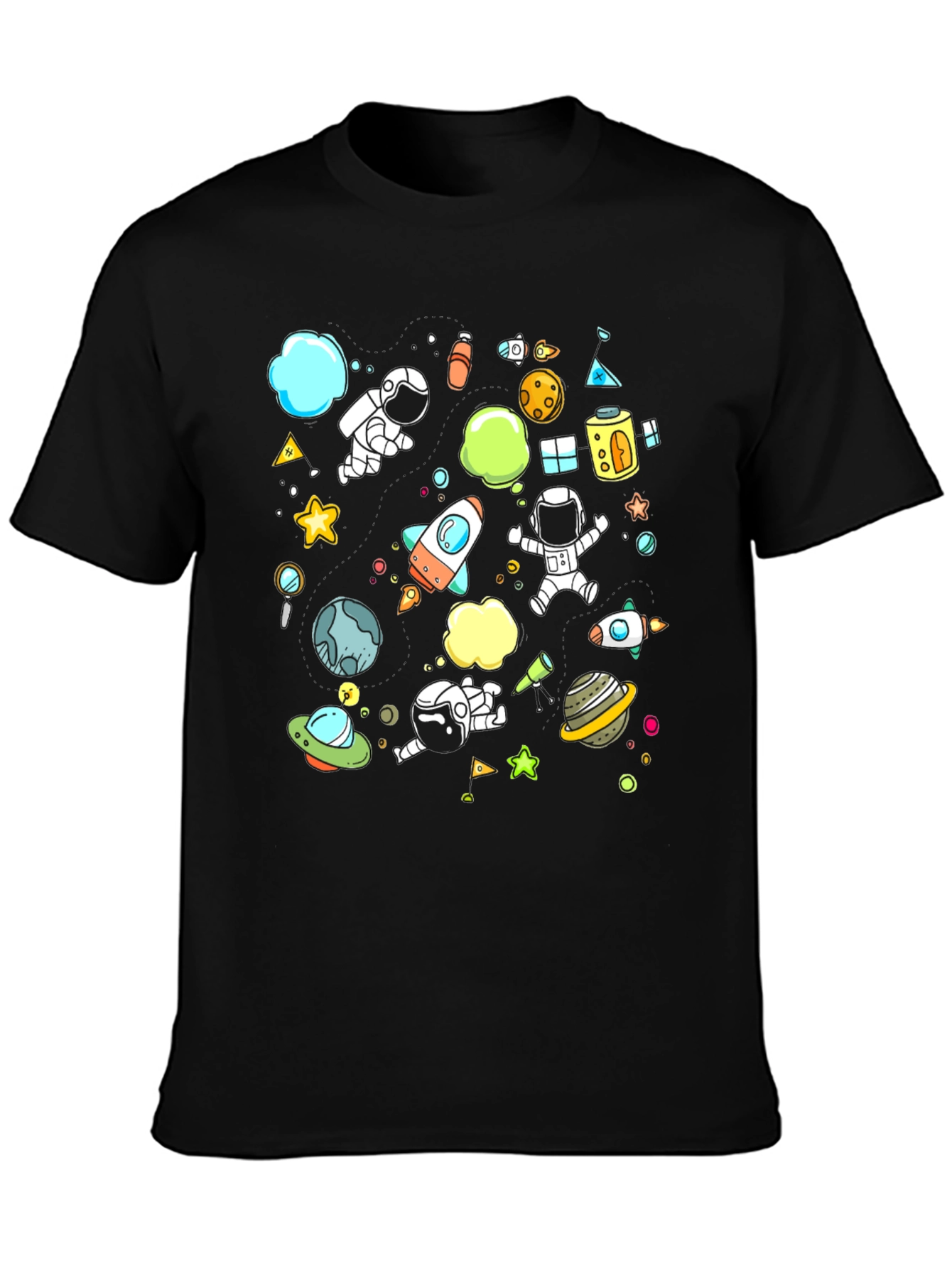 Space Adventure Graphic Tee - Black