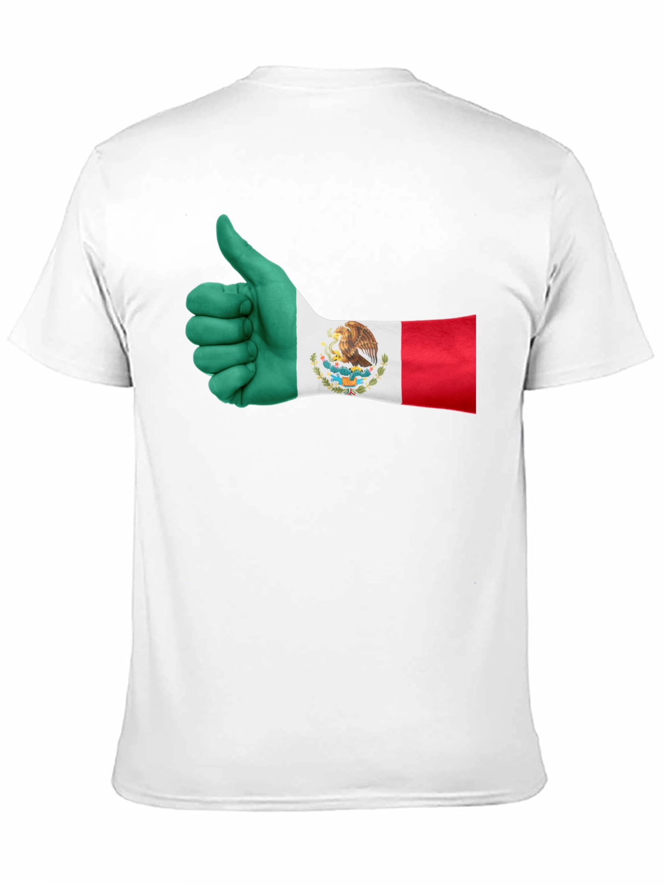 Mexico Flag Thumbs Up T-Shirt - Black Cotton Tee