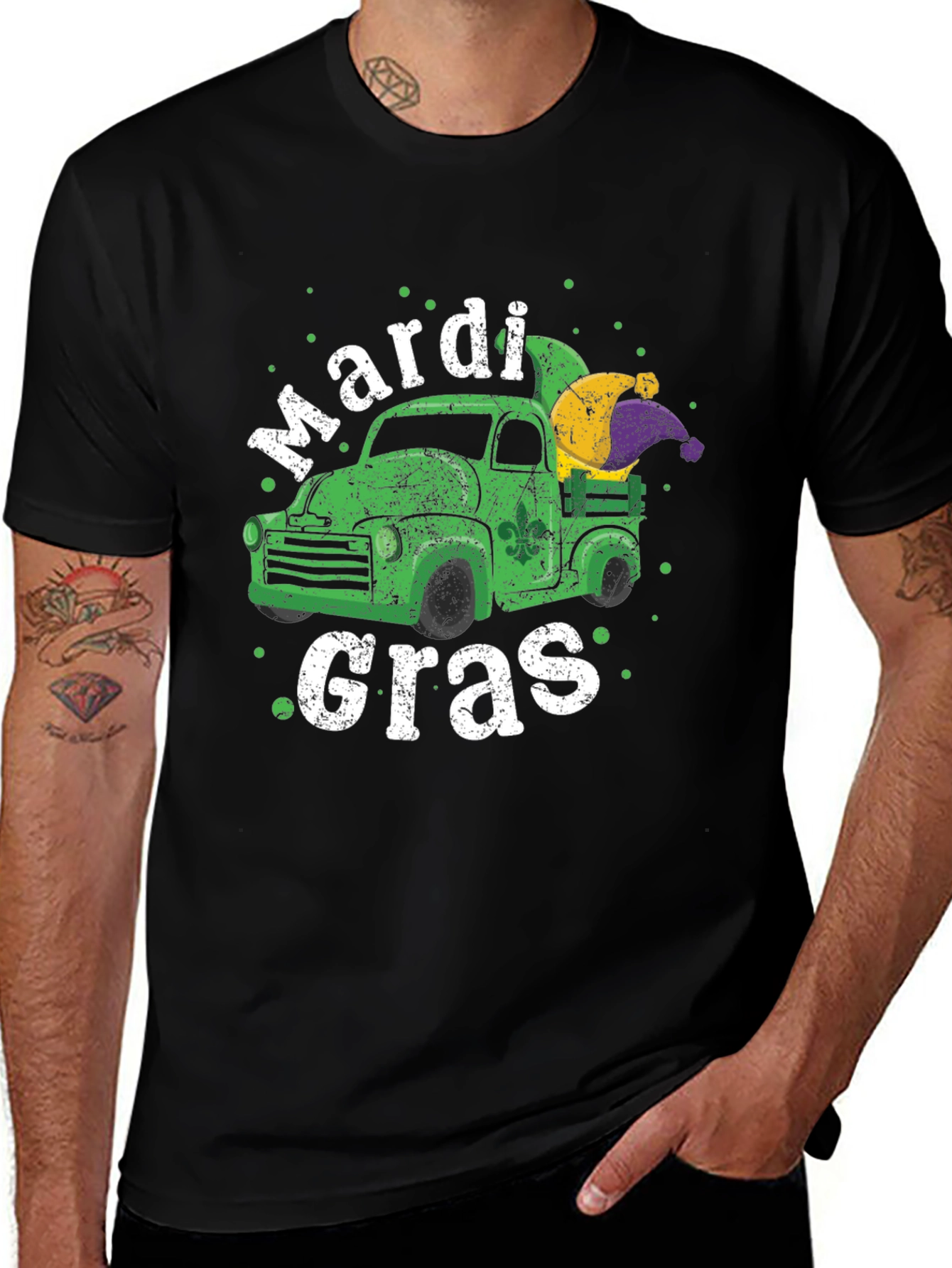 Mardi Gras Truck T-Shirt - Festive Design
