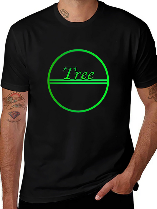 Green Tree Graphic T-Shirt - Black Casual Tee