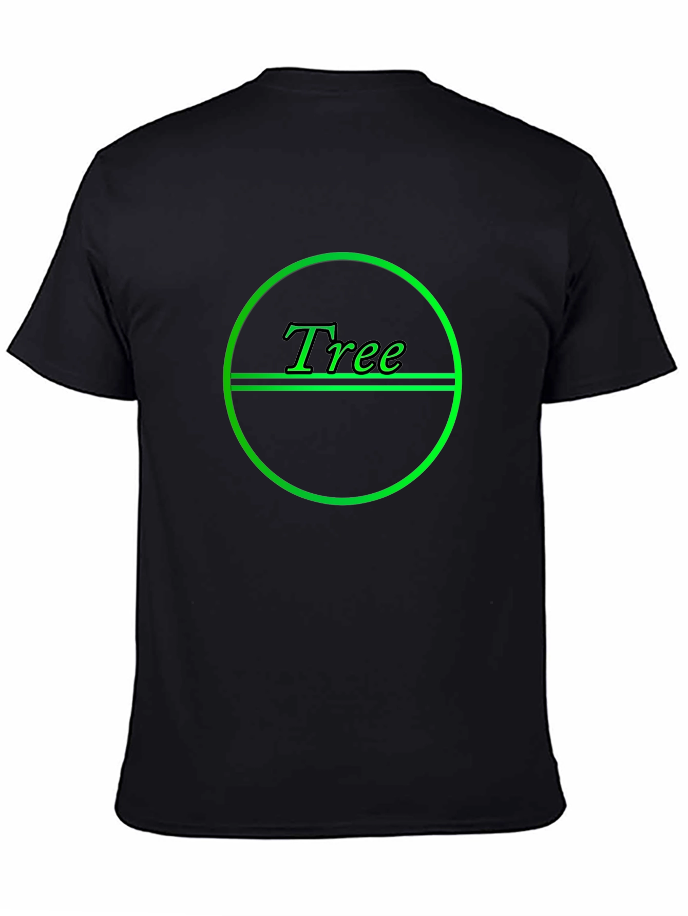 Green Tree Graphic T-Shirt - Black Casual Tee