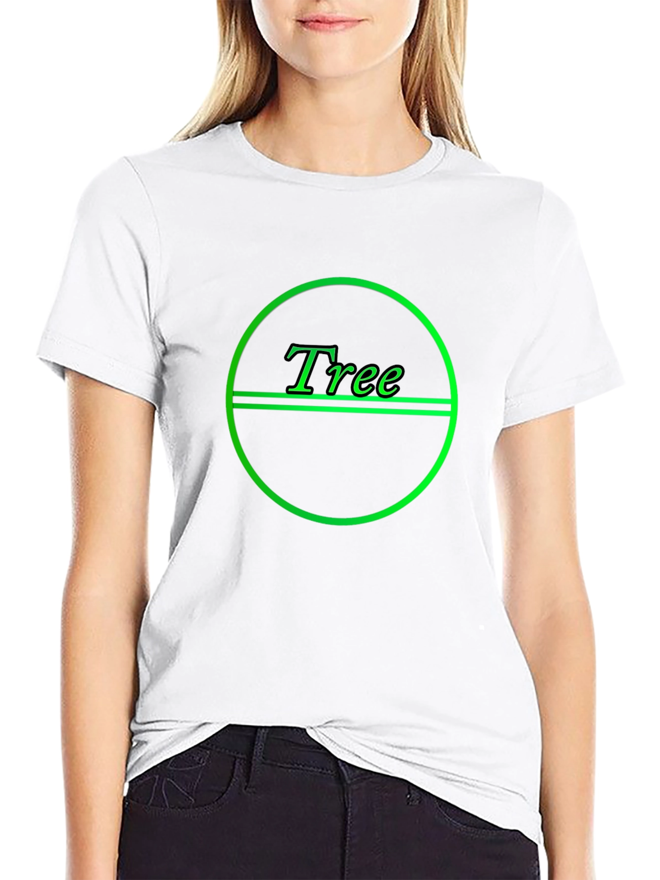 Green Tree Graphic T-Shirt - Black Casual Tee