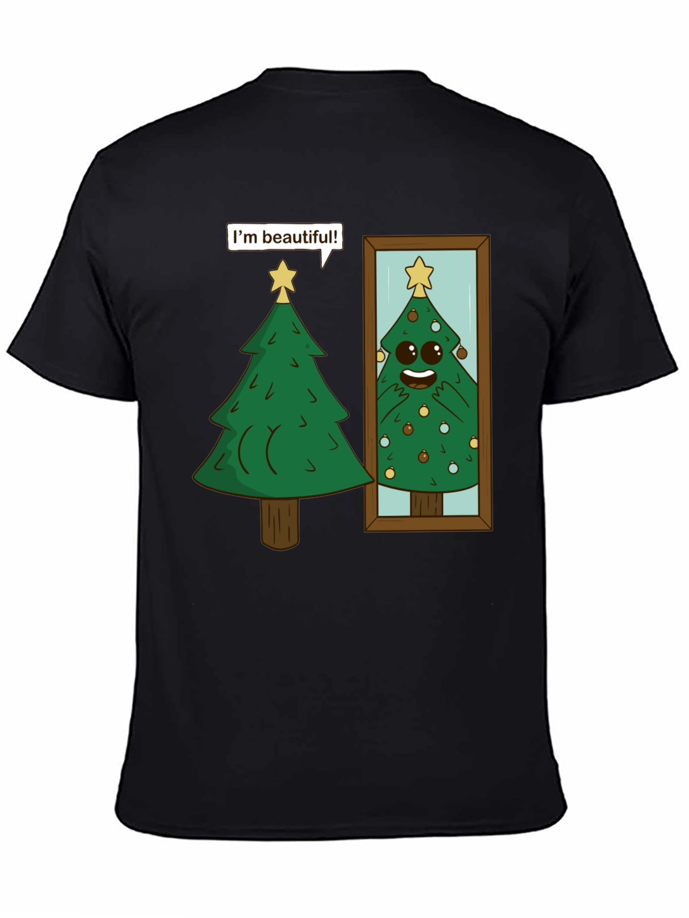 Funny Christmas Tree Im Beautiful Black T-Shirt