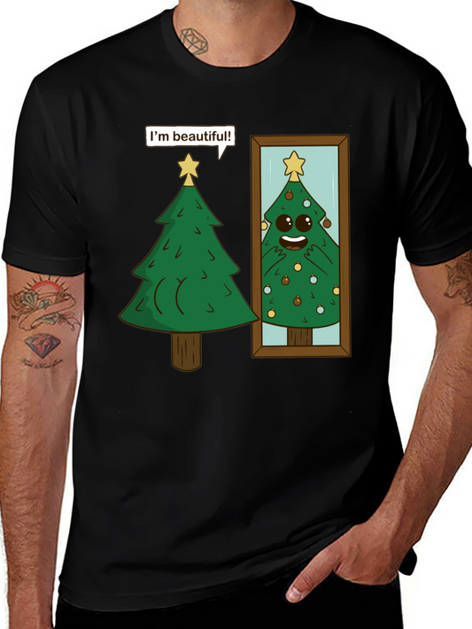 Funny Christmas Tree Im Beautiful Black T-Shirt
