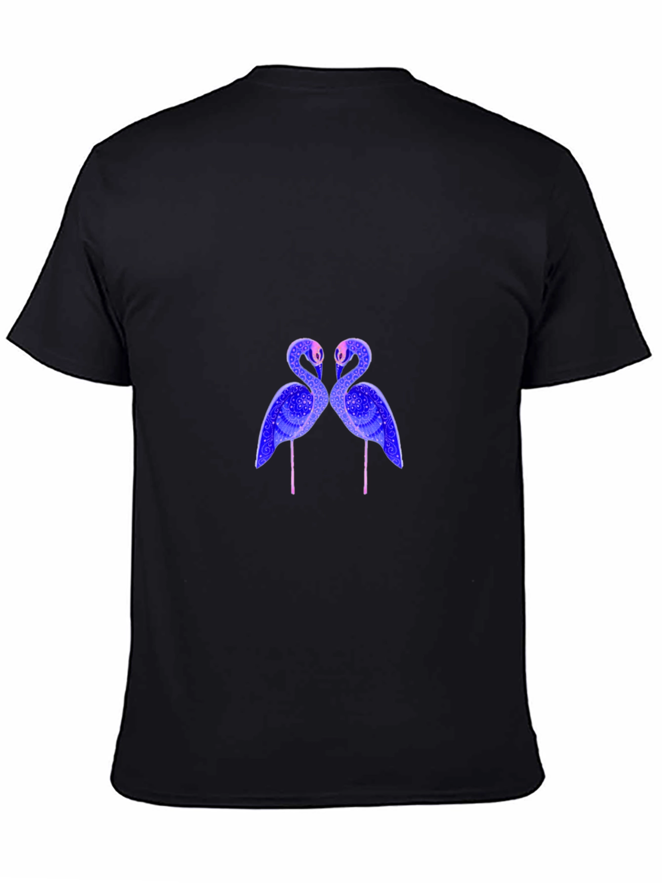 Flamingo Graphic Print Black T-Shirt