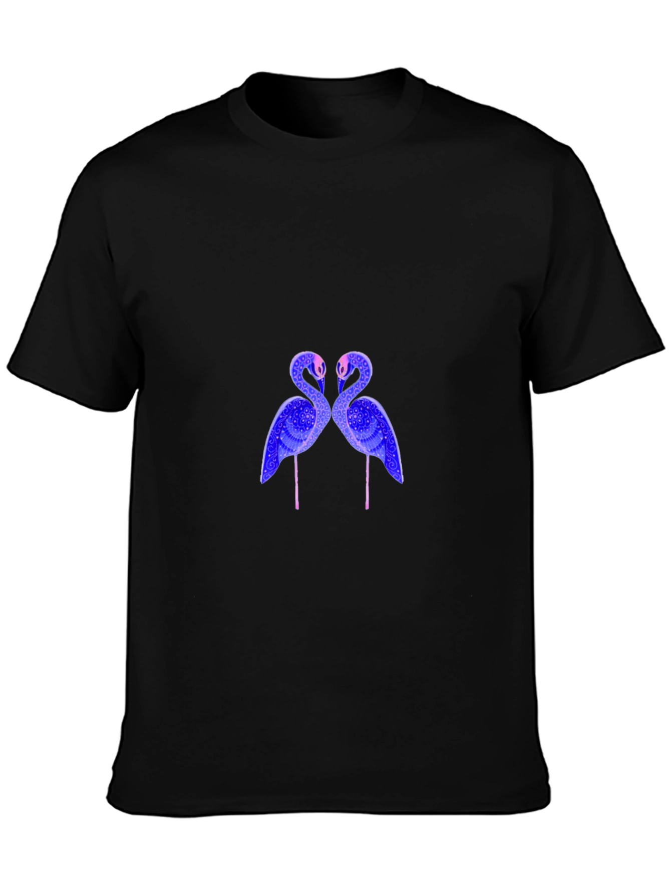 Flamingo Graphic Print Black T-Shirt