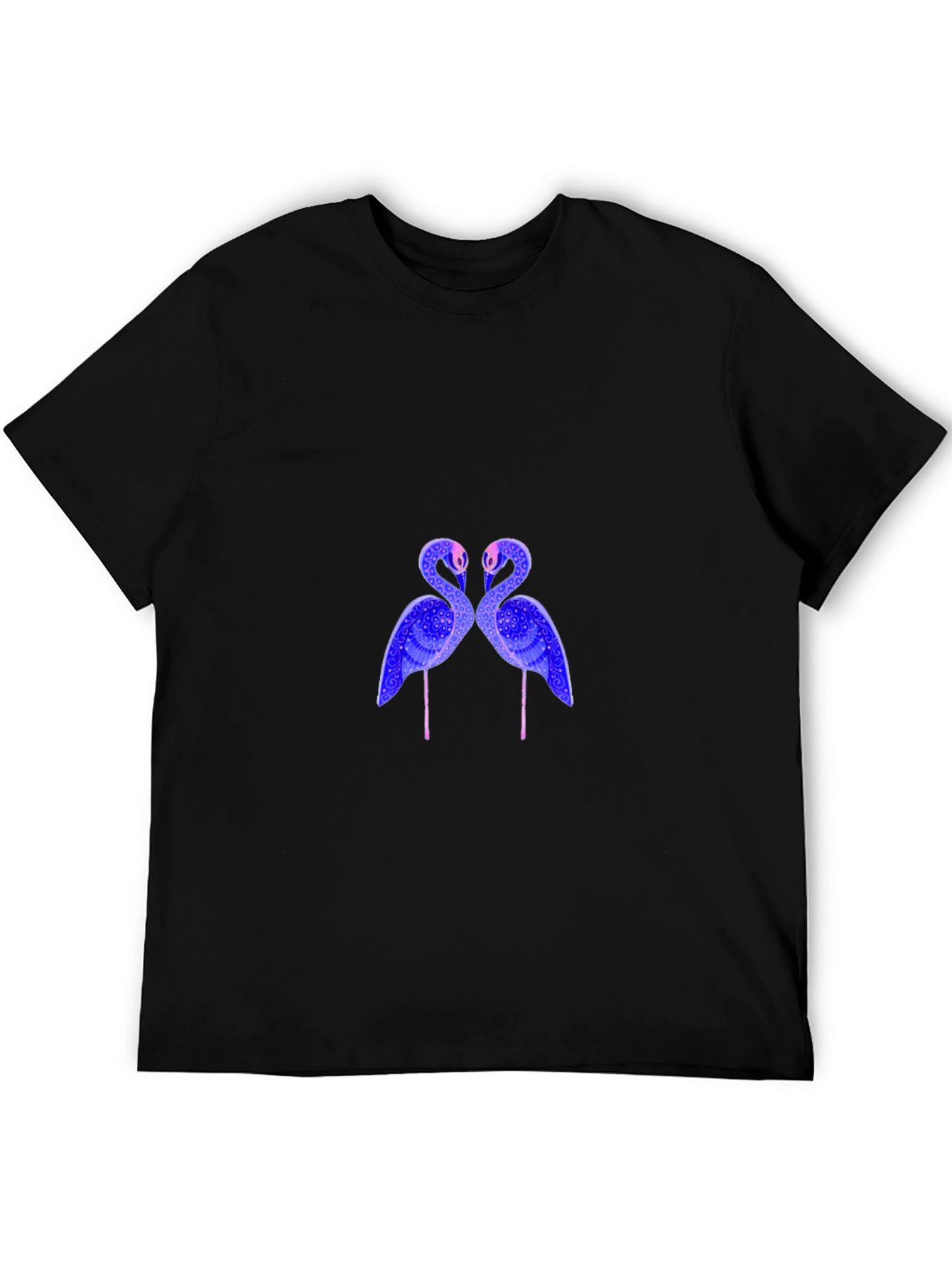 Flamingo Graphic Print Black T-Shirt