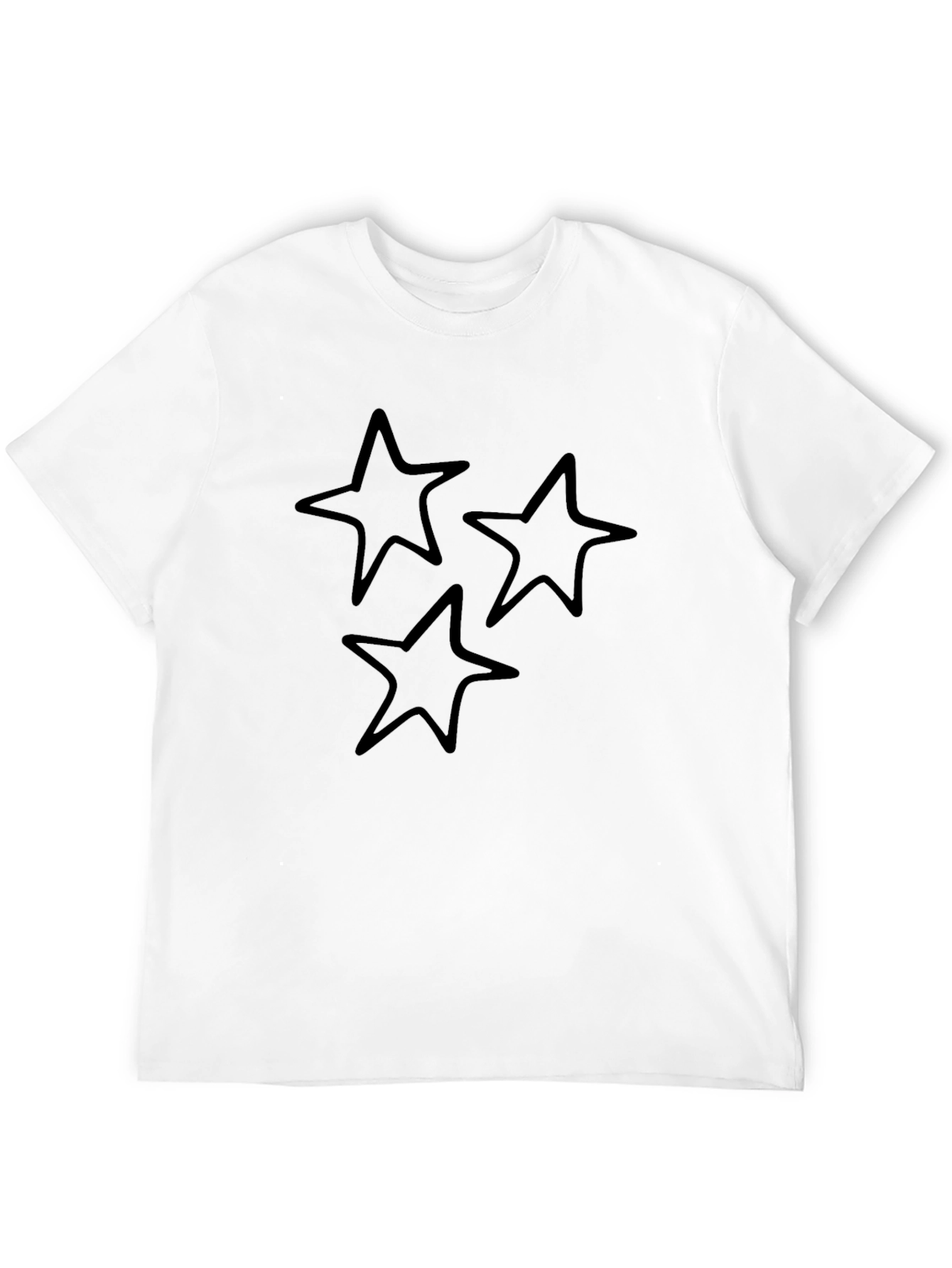 Black Tee with Three Star Design