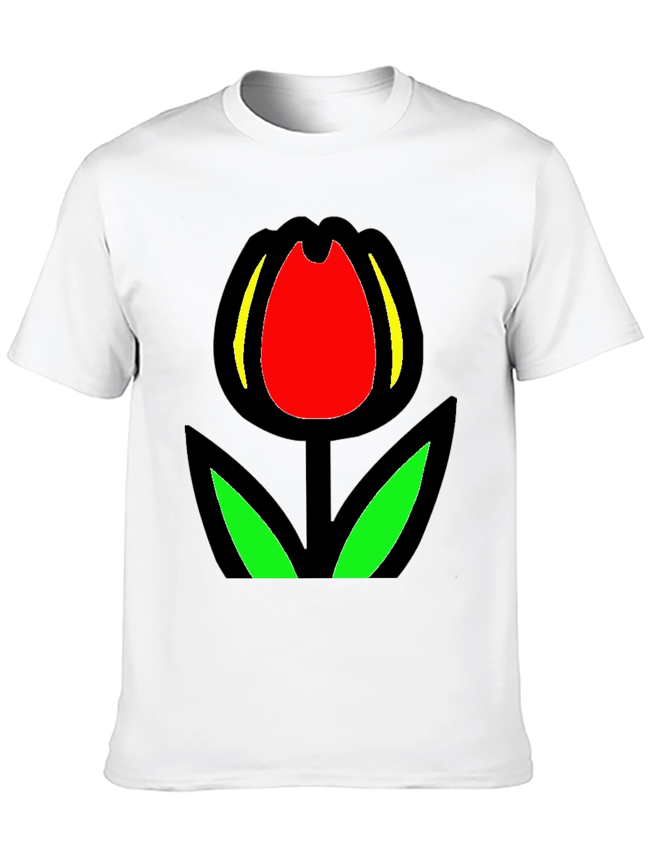 Black Tulip Graphic Tee - Bold Floral Statement