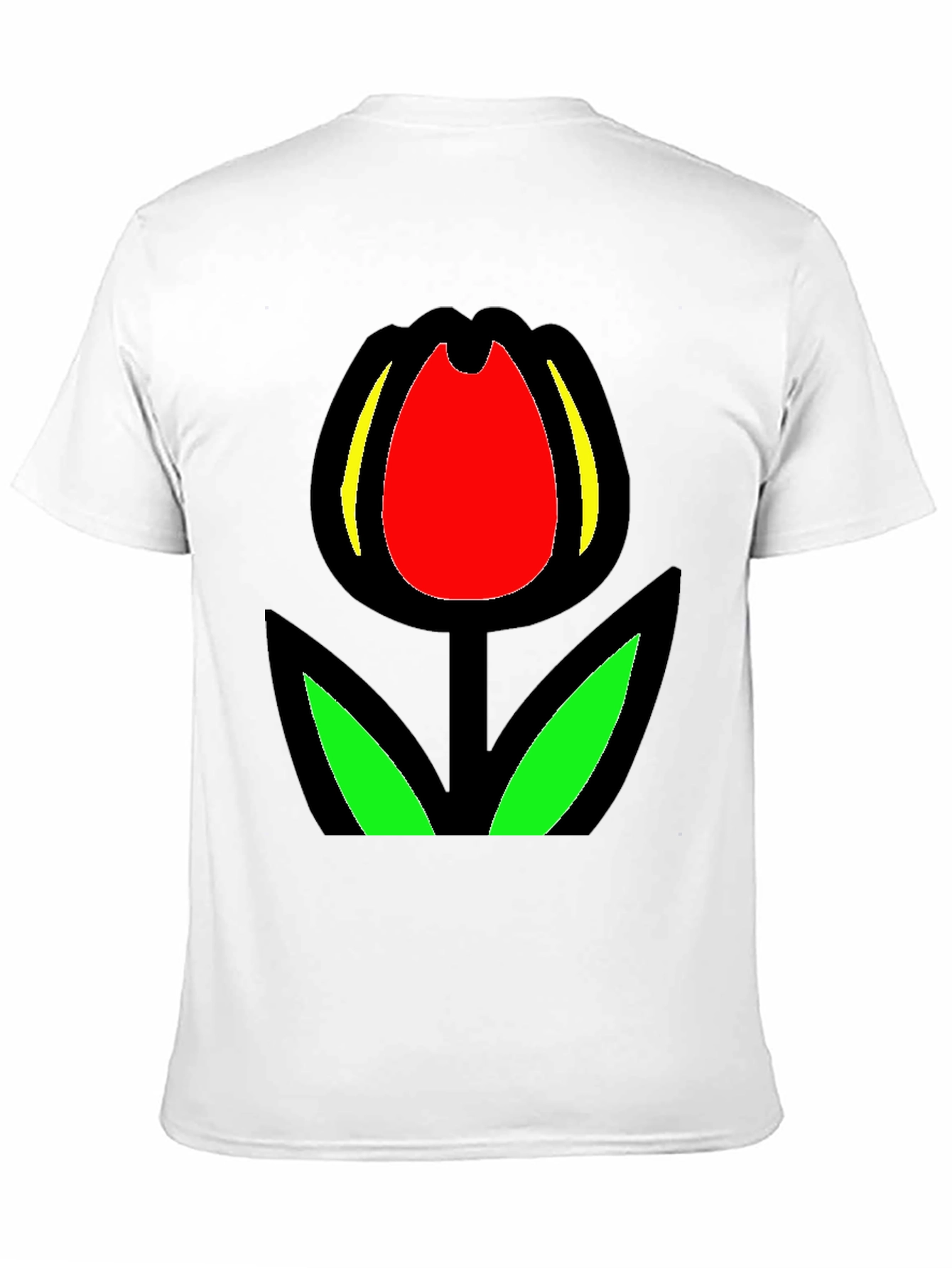 Black Tulip Graphic Tee - Bold Floral Statement