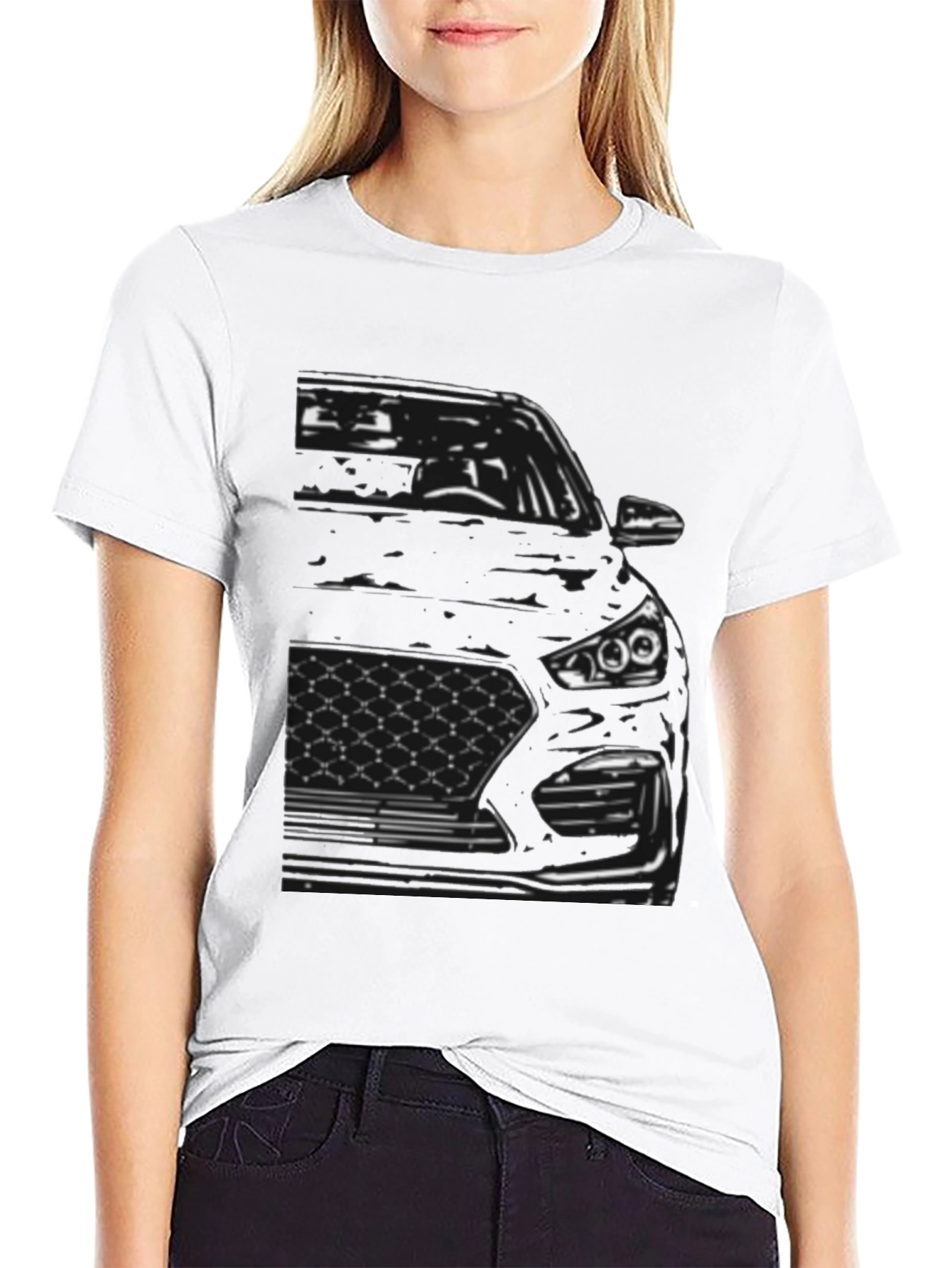 Car Outline Graphic Tee - Cool Automotive Design