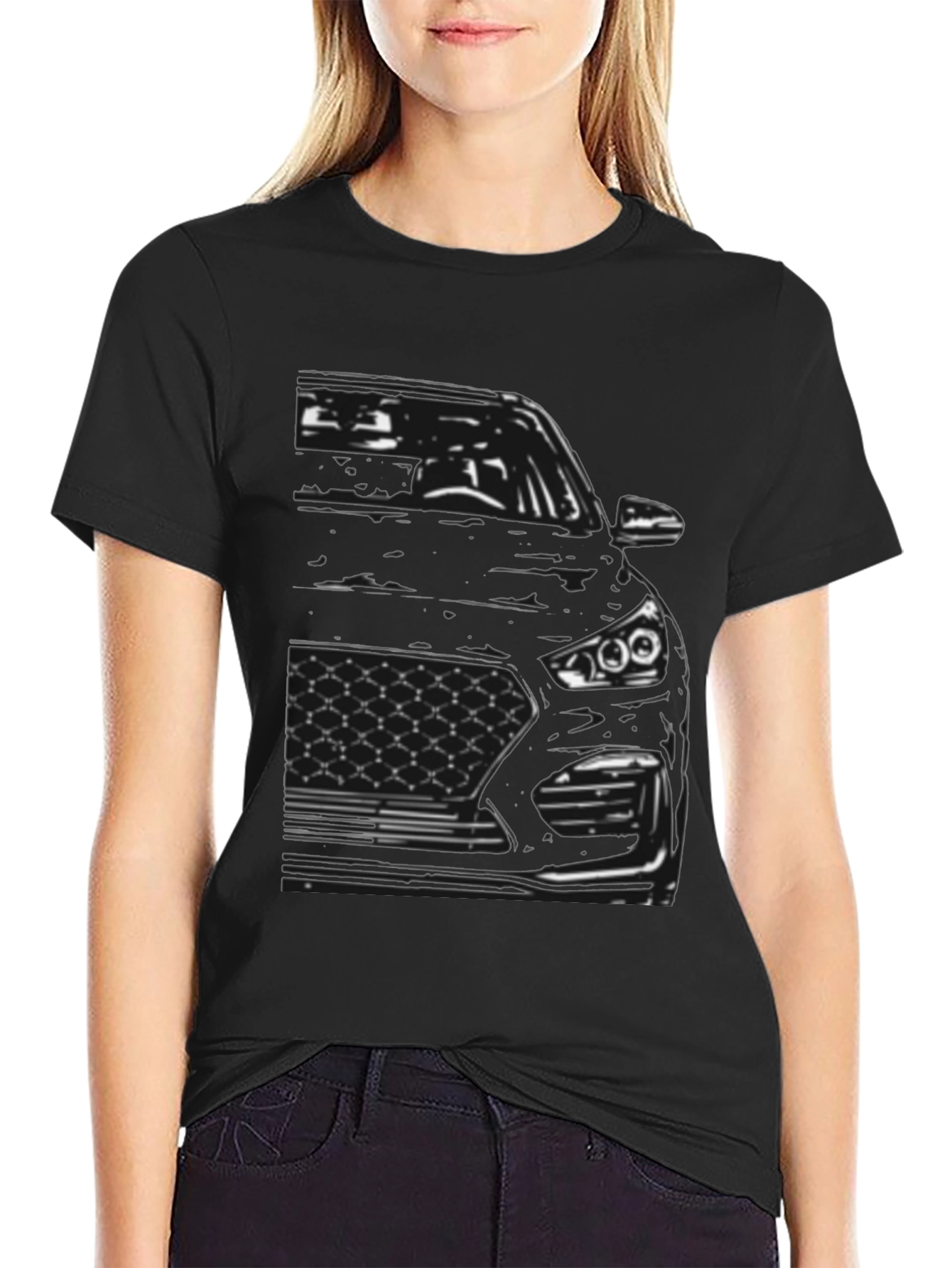 Car Outline Graphic Tee - Cool Automotive Design