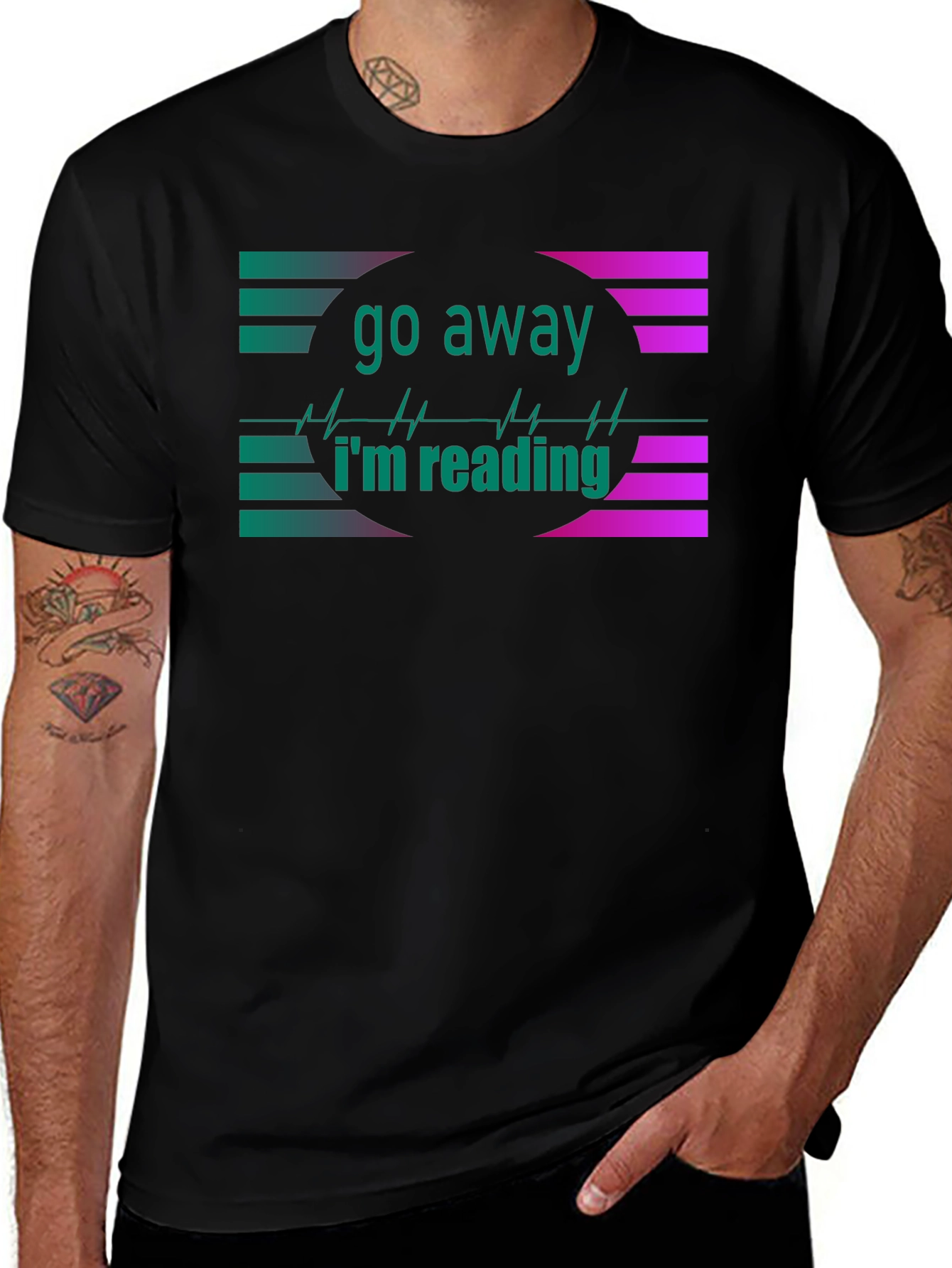 Go Away Im Reading Black T-Shirt