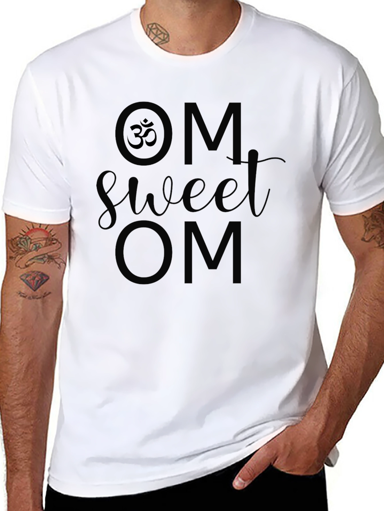OM Sweet OM Black Graphic Tee Yoga Meditation T-Shirt