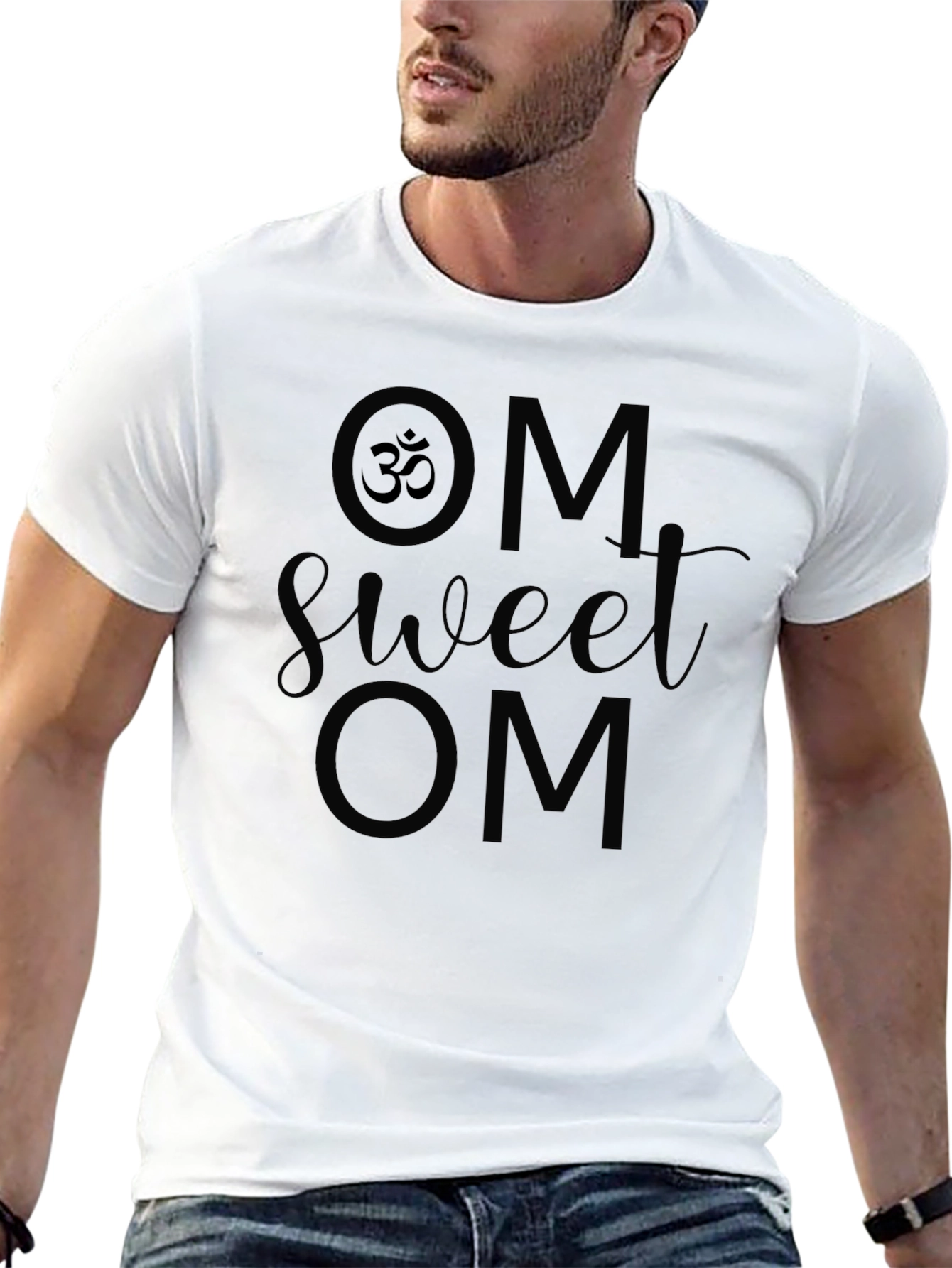 OM Sweet OM Black Graphic Tee Yoga Meditation T-Shirt