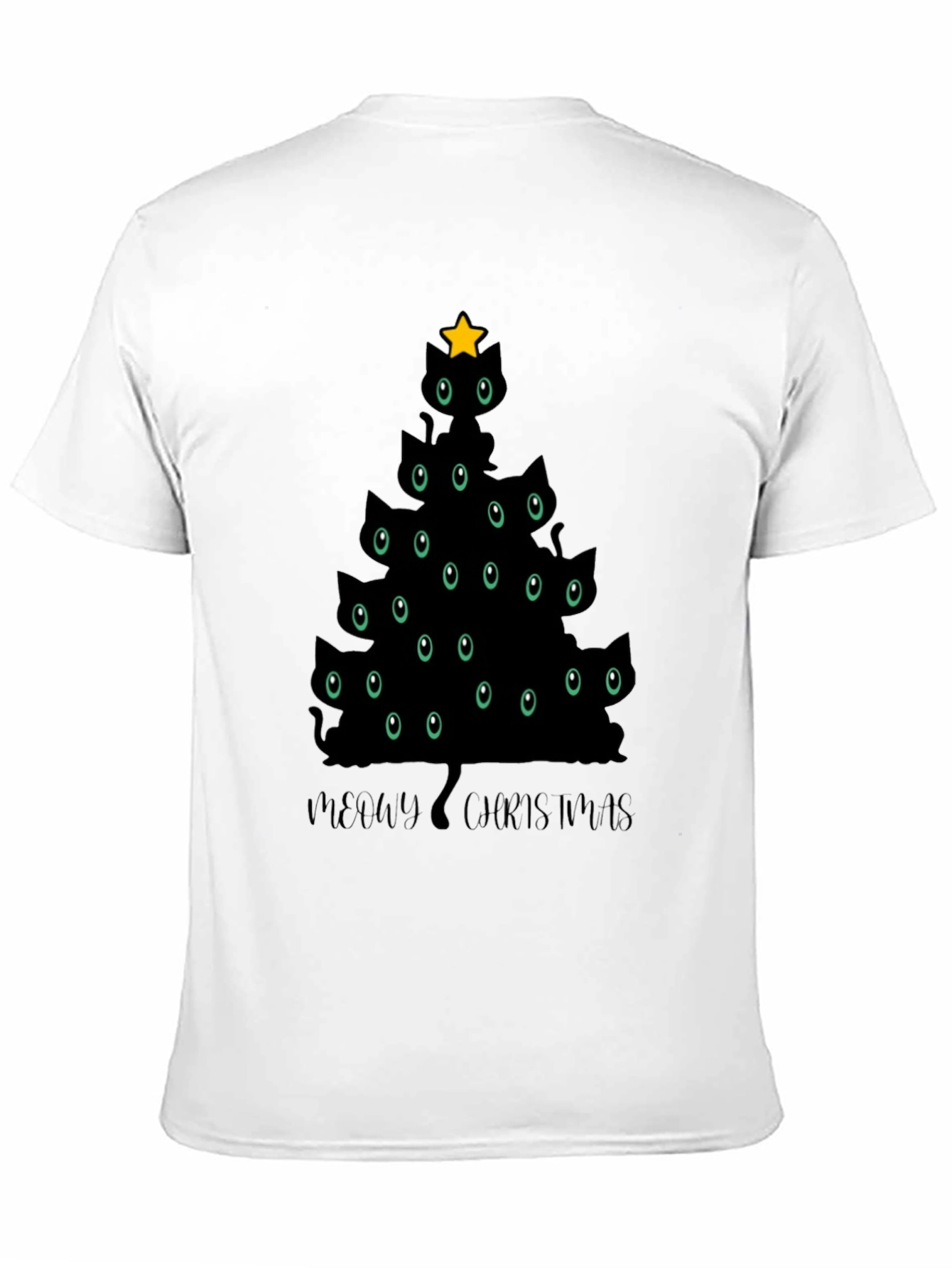Meowy Christmas T-Shirt - Cat Christmas Tree