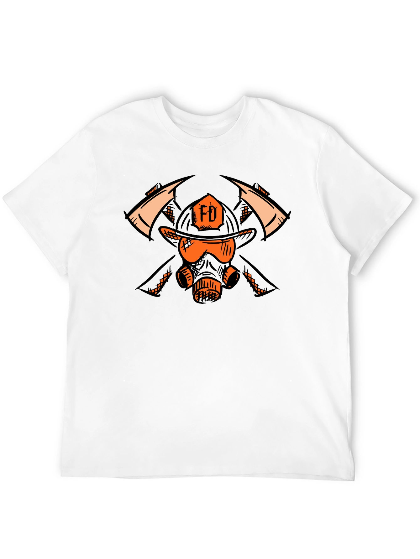 Firefighter FD Helmet & Mask Graphic T-Shirt