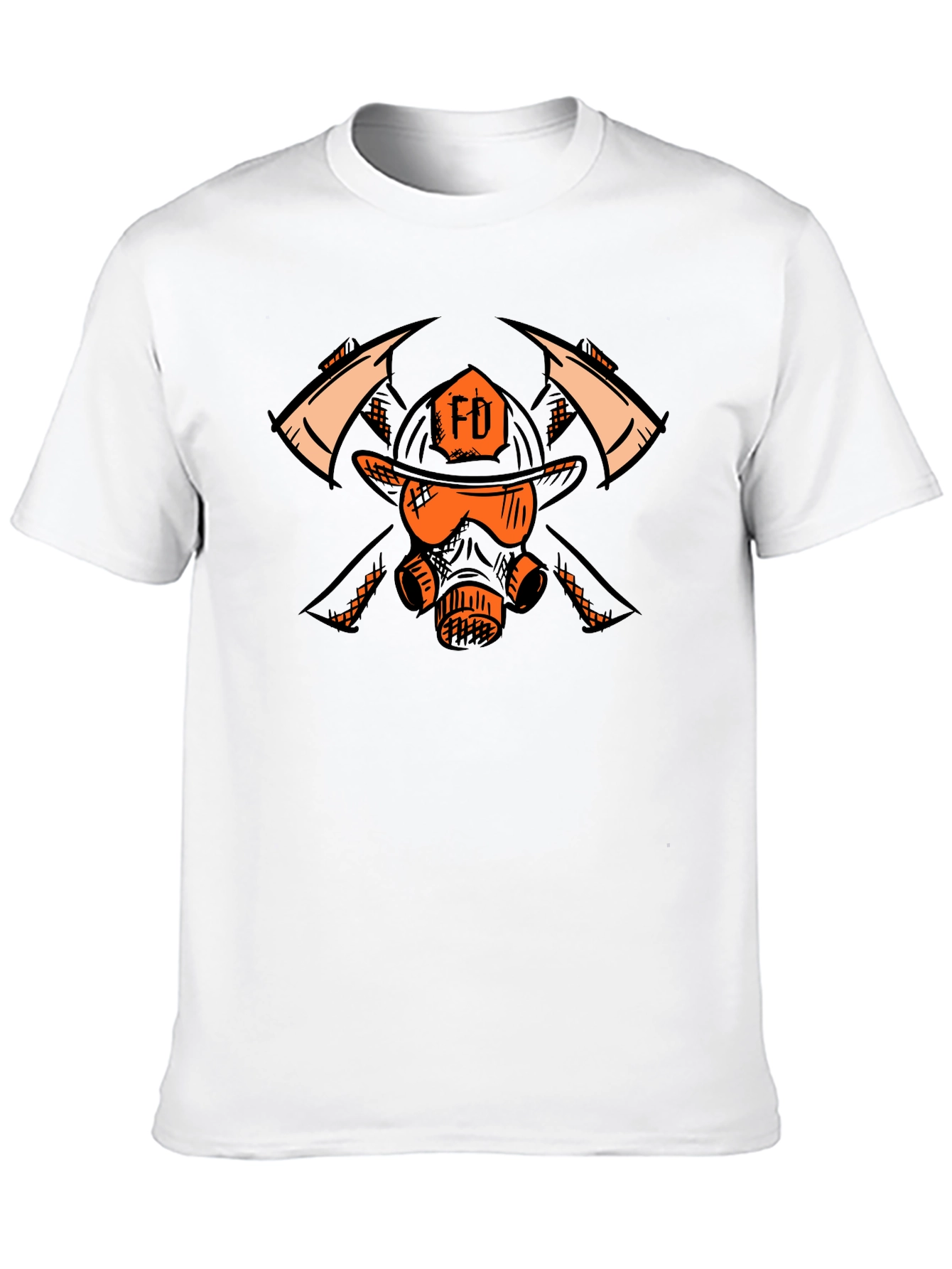 Firefighter FD Helmet & Mask Graphic T-Shirt