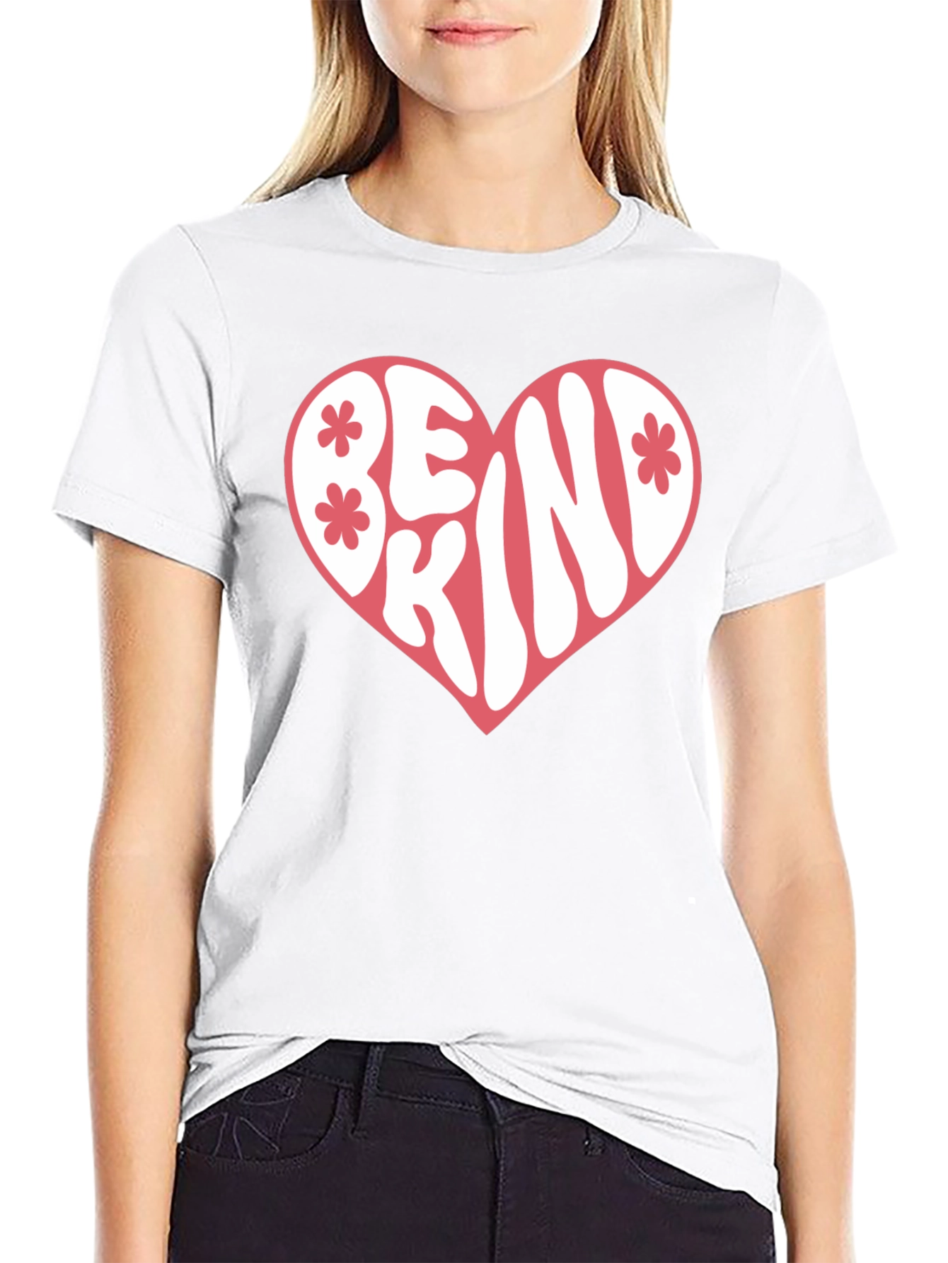 Be Kind Heart Graphic T-Shirt - Black