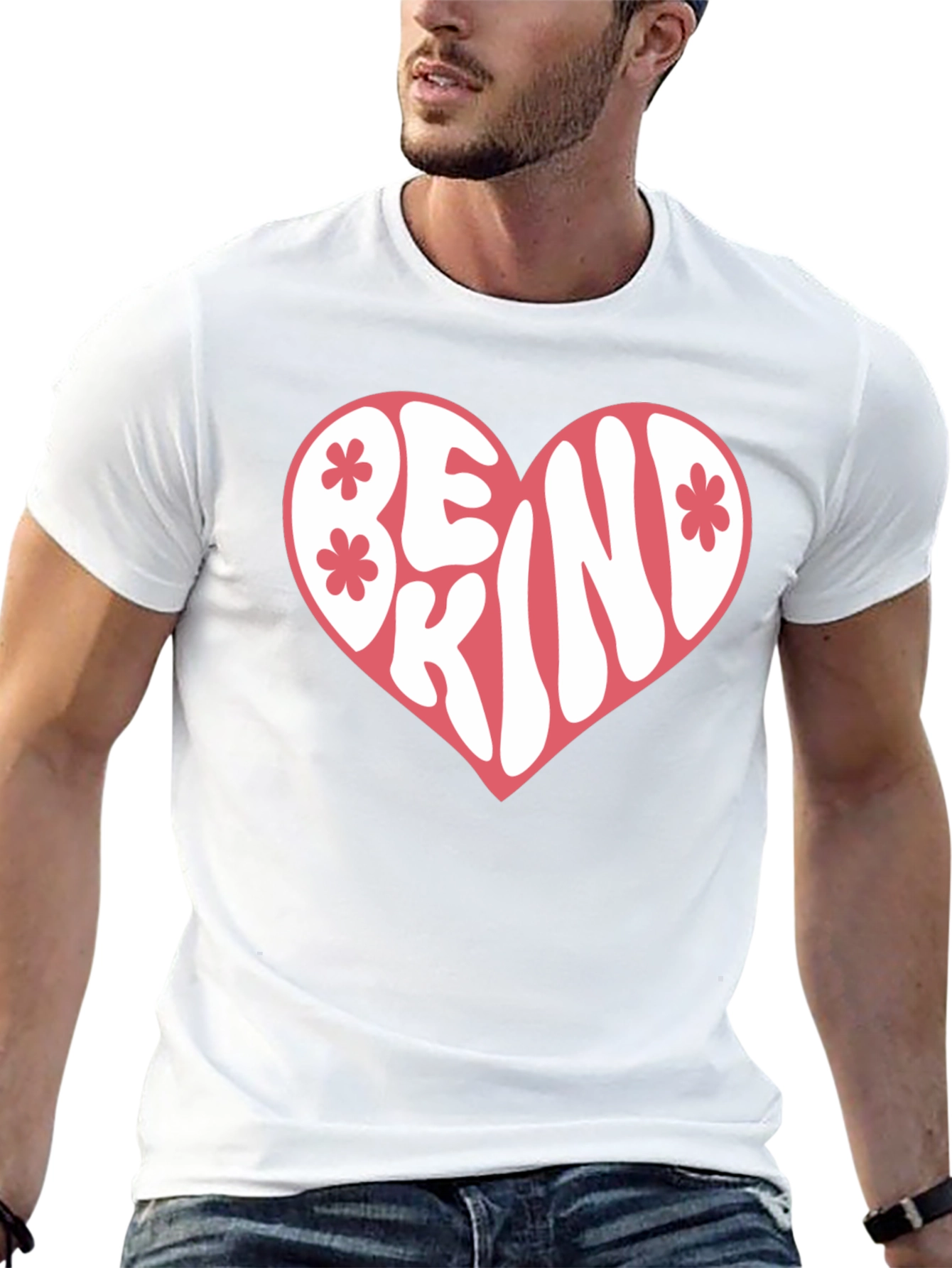 Be Kind Heart Graphic T-Shirt - Black