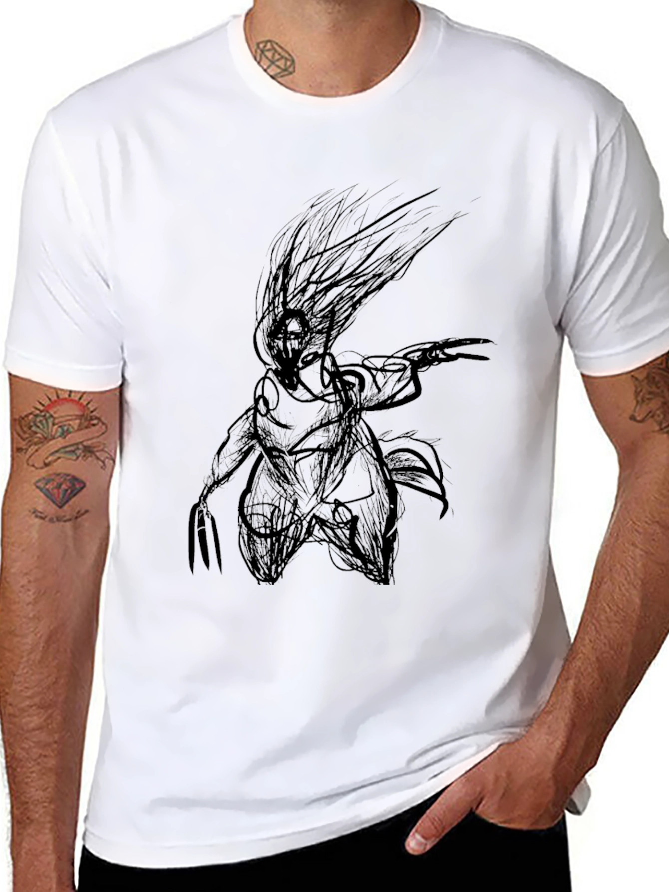 Abstract Graphic Print Mens T-Shirt
