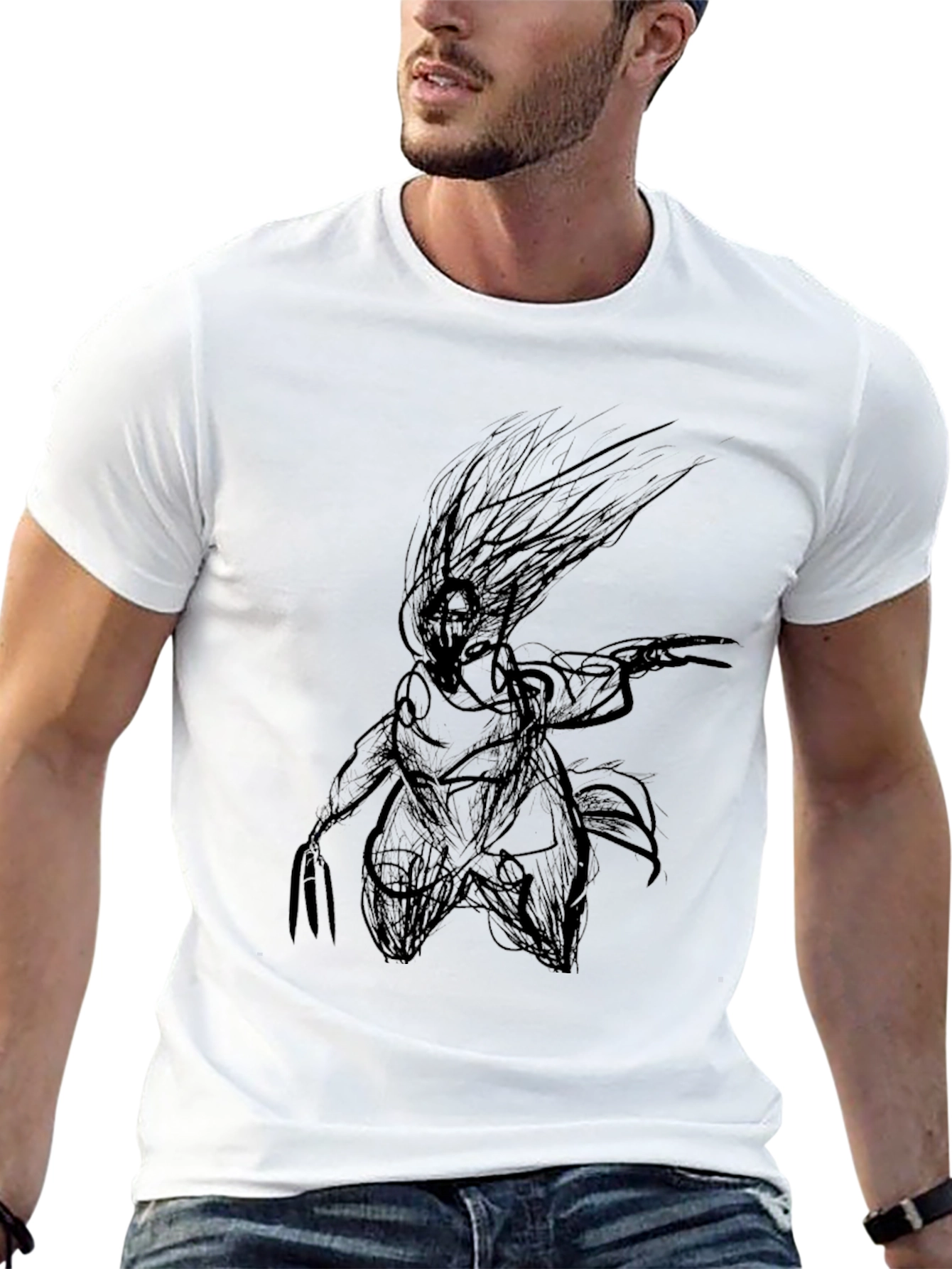Abstract Graphic Print Mens T-Shirt